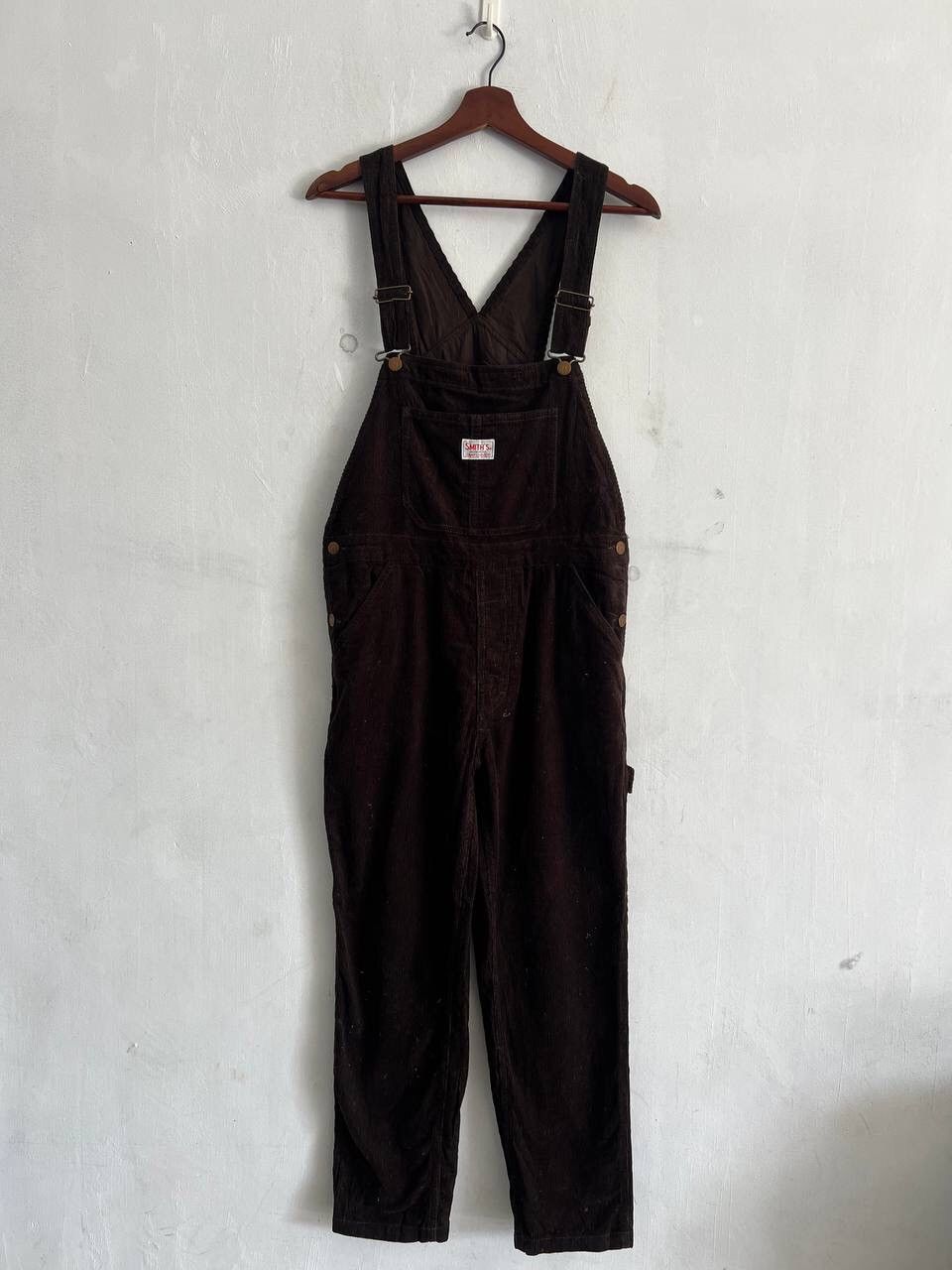 The Smiths Smith’s Workwear Sanforized Brown Corduroi Overalls Size US 33 - 2 Thumbnail