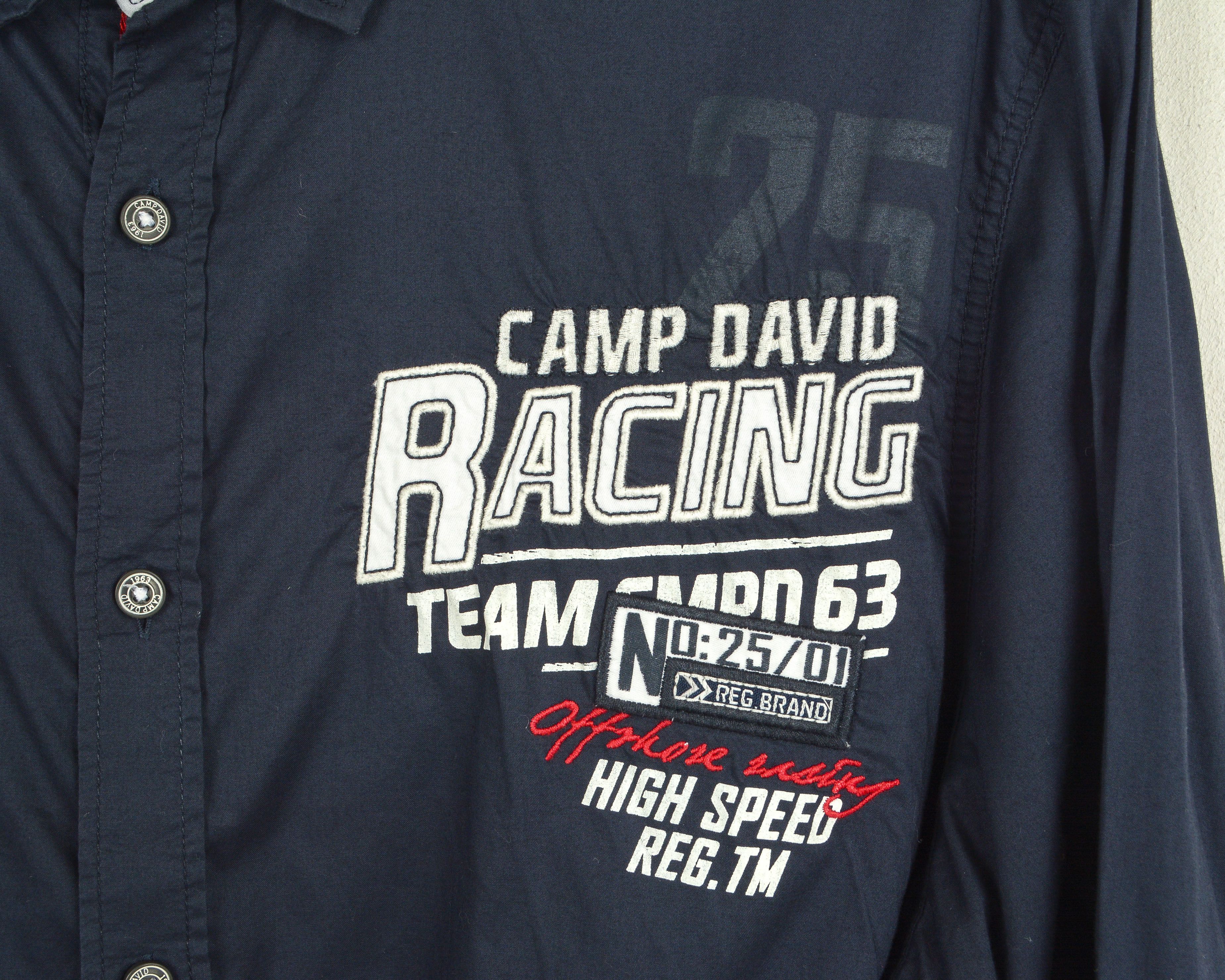 Camp David M Shirt Regula Fit Casual Button Up Long Sleeve Cotton Top Size US M / EU 48-50 / 2 - 3 Thumbnail