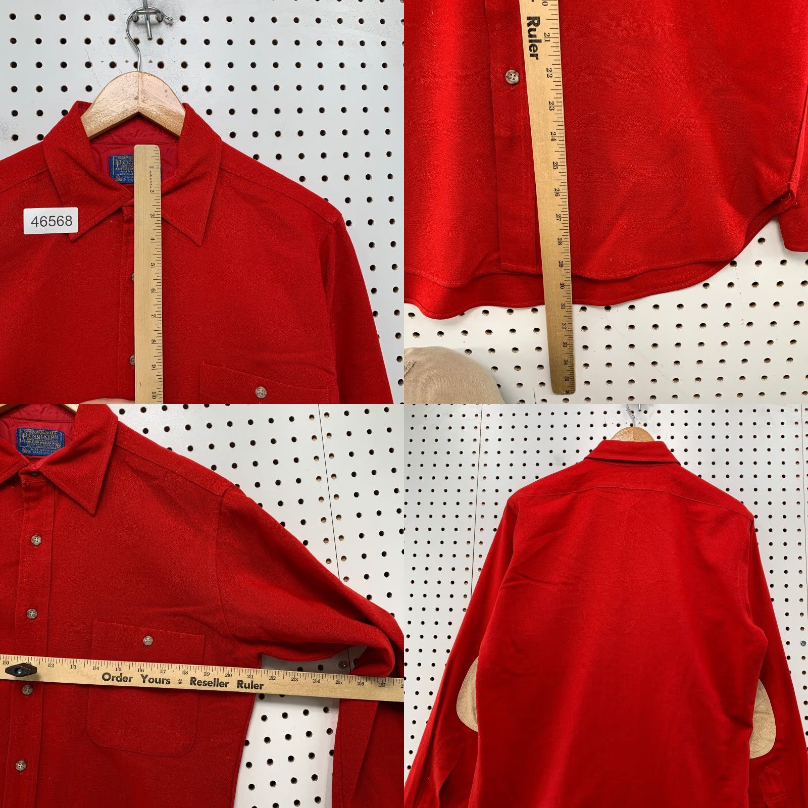Pendleton VINTAGE Pendleton Shirt Mens M Wool Flannel Red 70s 80s USA Leather Elbow Button-Up Pockets Music? Size US M / EU 48-50 / 2 - 8 Thumbnail