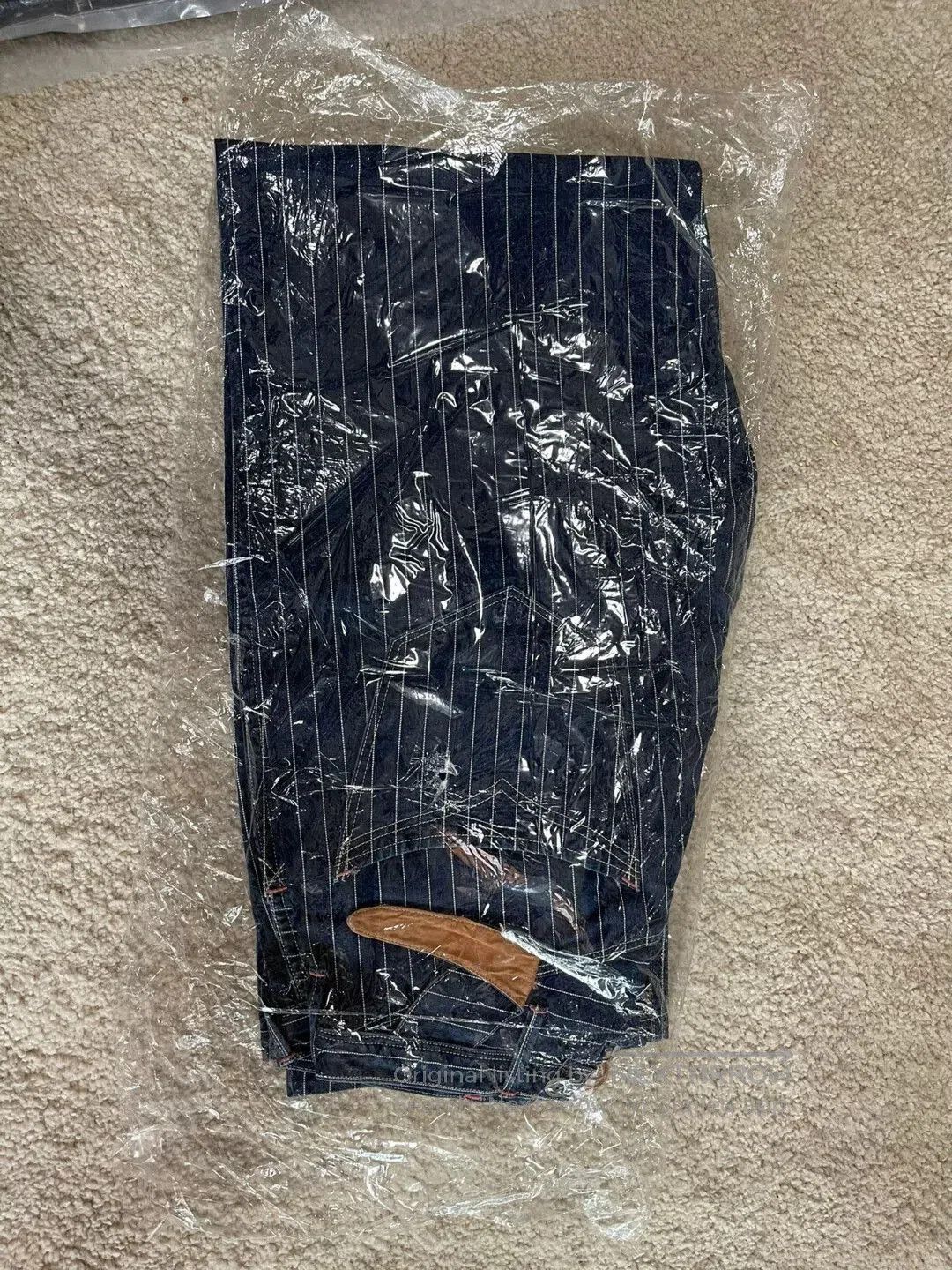 Gypsy indigo striped vintage suspenders pants. Size 28" / US 6 / IT 42 - 5 Thumbnail