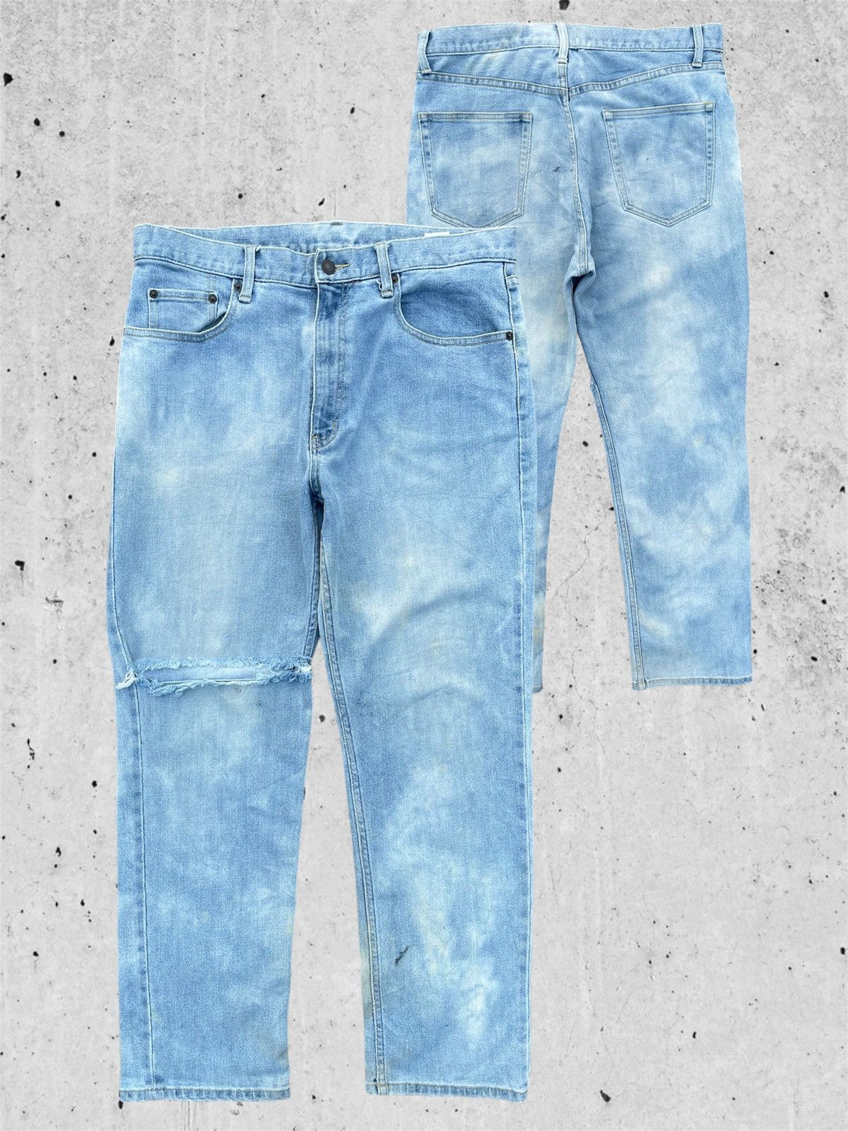 Japanese Brand 🔥 Japanese Brands Light Blue Distressed Denim W33🔥 Size US 33 - 1 Thumbnail