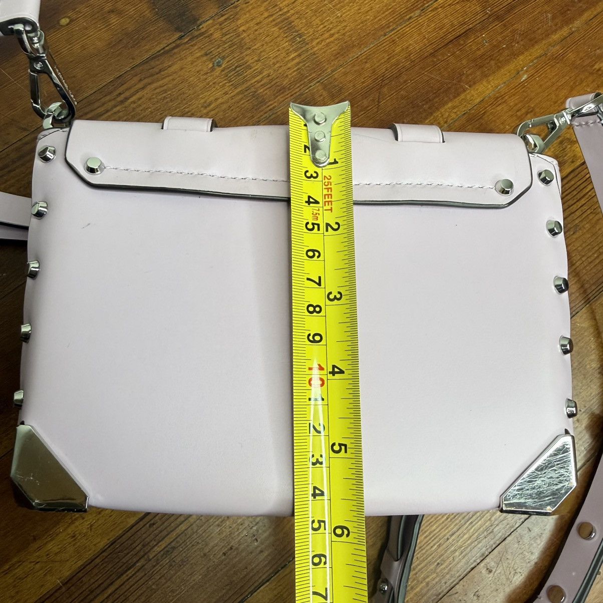 Michael Kors Michael Kors Light Pink Studded Leather Crossbody Satchel Size ONE SIZE - 7 Thumbnail