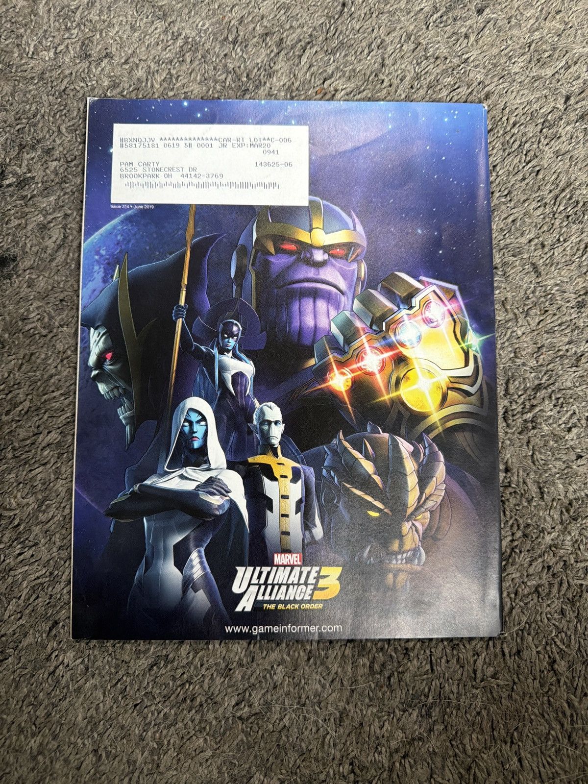 Marvel Comics 2019 Game Informer Volume XXIX Number 6 Issue 314 Size ONE SIZE - 2 Thumbnail