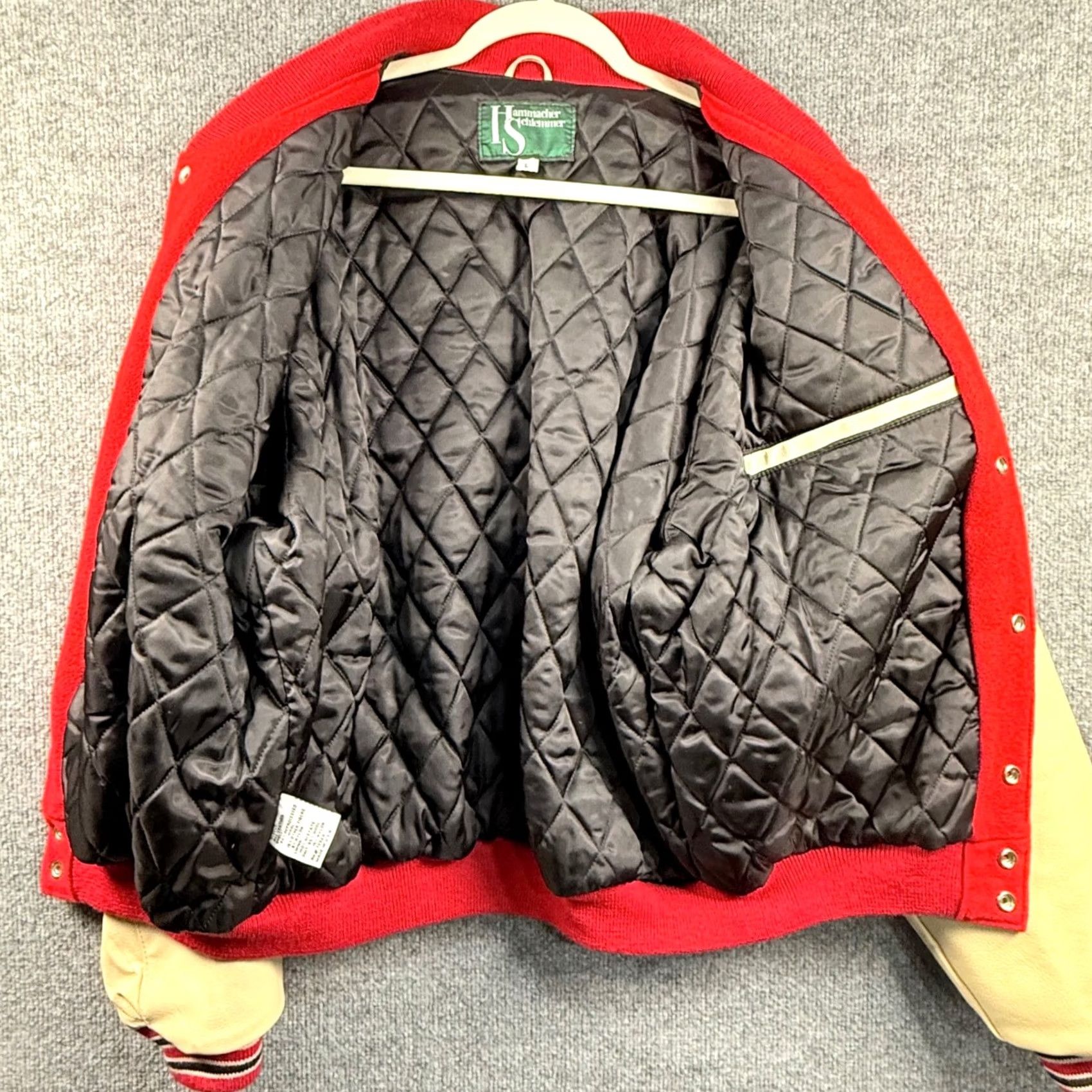 Vintage VINTAGE Elvis In Concert Hammacher Schlemmer varsity jacket Red Wool Leather TCB Made in USA L Mens Size US L / EU 52-54 / 3 - 5 Thumbnail