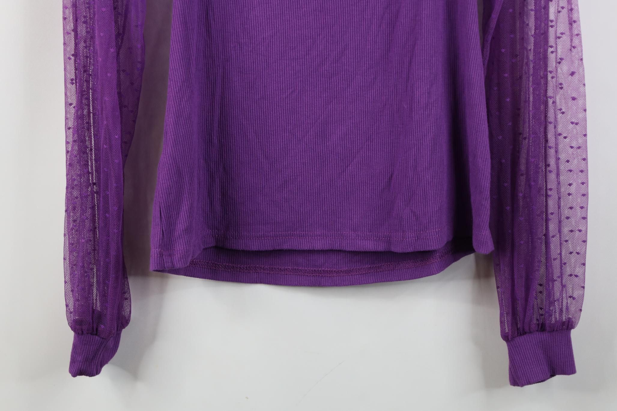 Vintage Vintage 90s Y2K Babydoll Fairy Mesh Ribbed Long Sleeve Shirt Size M / US 6-8 / IT 42-44 - 12 Thumbnail