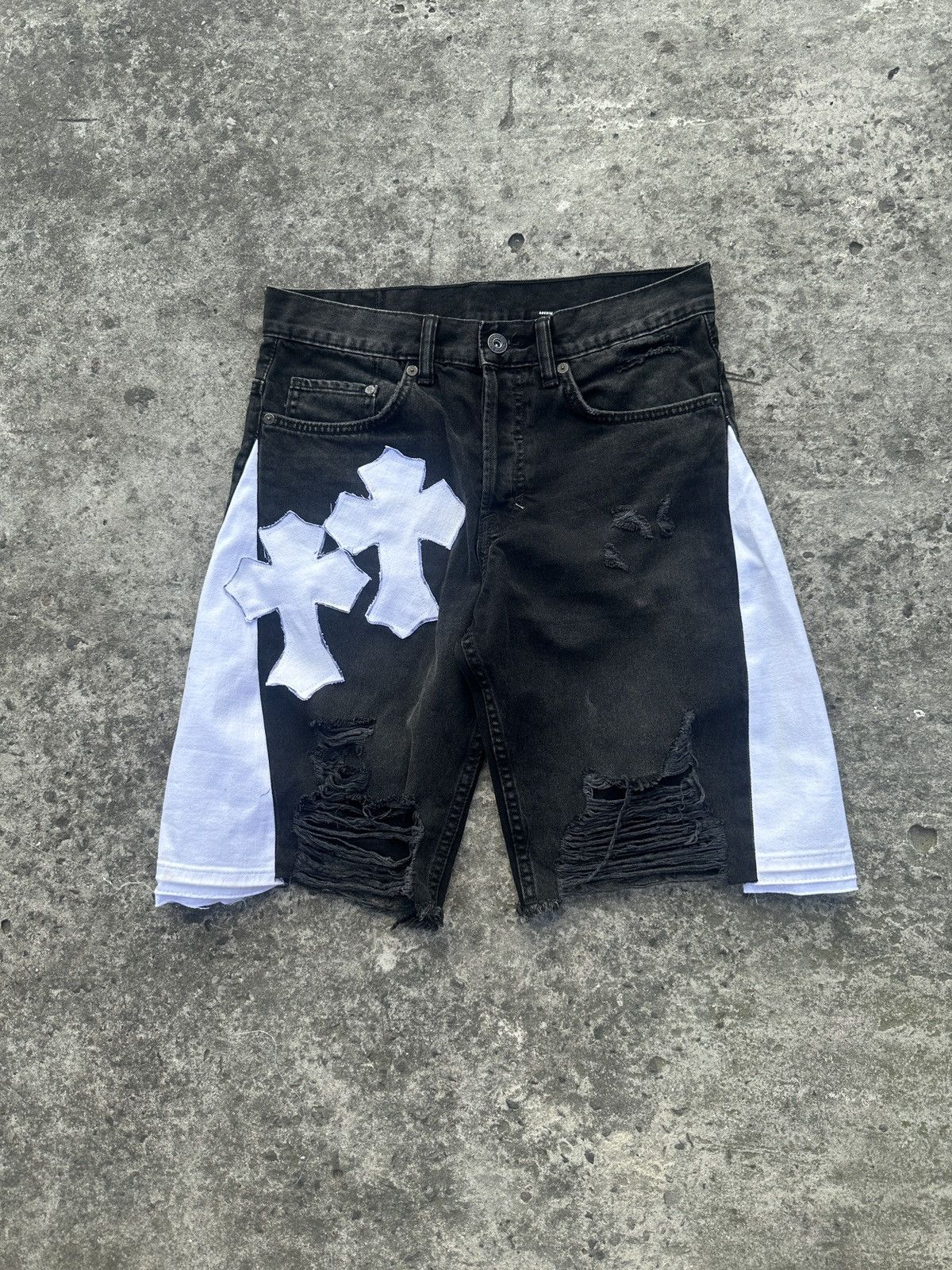 Y2K Vintage Cross Shorts Rare Streetwear Casual M Custom USA