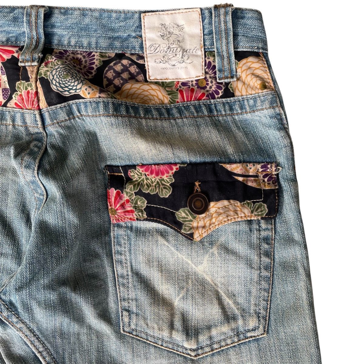 Kapital Y2k Japan Dominate Handcrafted Floral Sukajan Mudwash Jeans Size US 32 / EU 48 - 14 Thumbnail