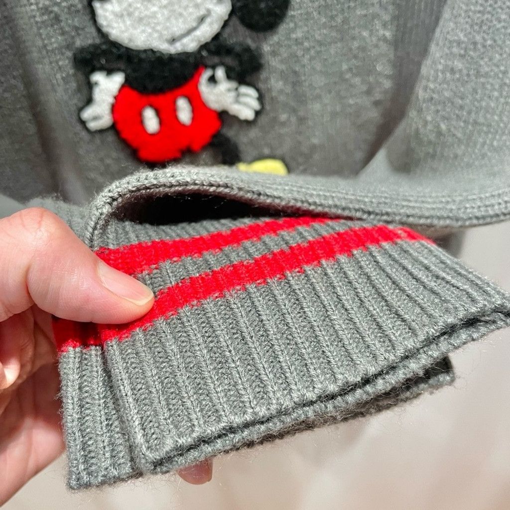 Disney Disney Grey Mickey Mouse Varsity Striped V Neck Sweater XS Size XS / US 0-2 / IT 36-38 - 5 Thumbnail
