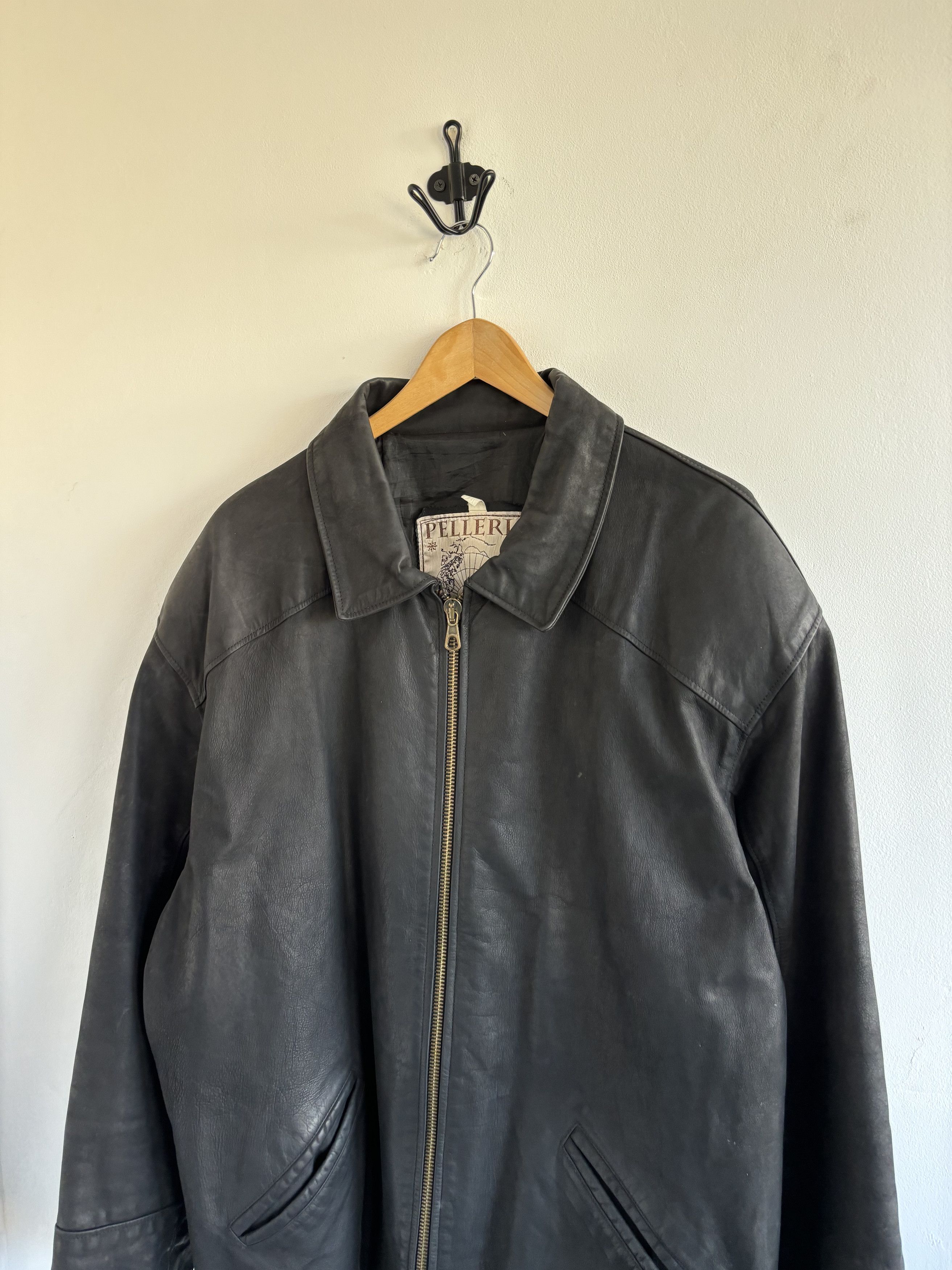 Genuine Leather Vintage Pelleria 90s Leather Jacket Size US L / EU 52-54 / 3 - 2 Thumbnail