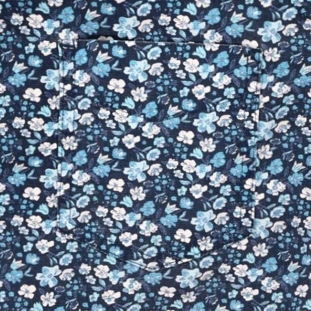 Lee Lee Button Up Shirt Mens L Blue Floral Stretch Short Sleeve Size US L / EU 52-54 / 3 - 5 Thumbnail