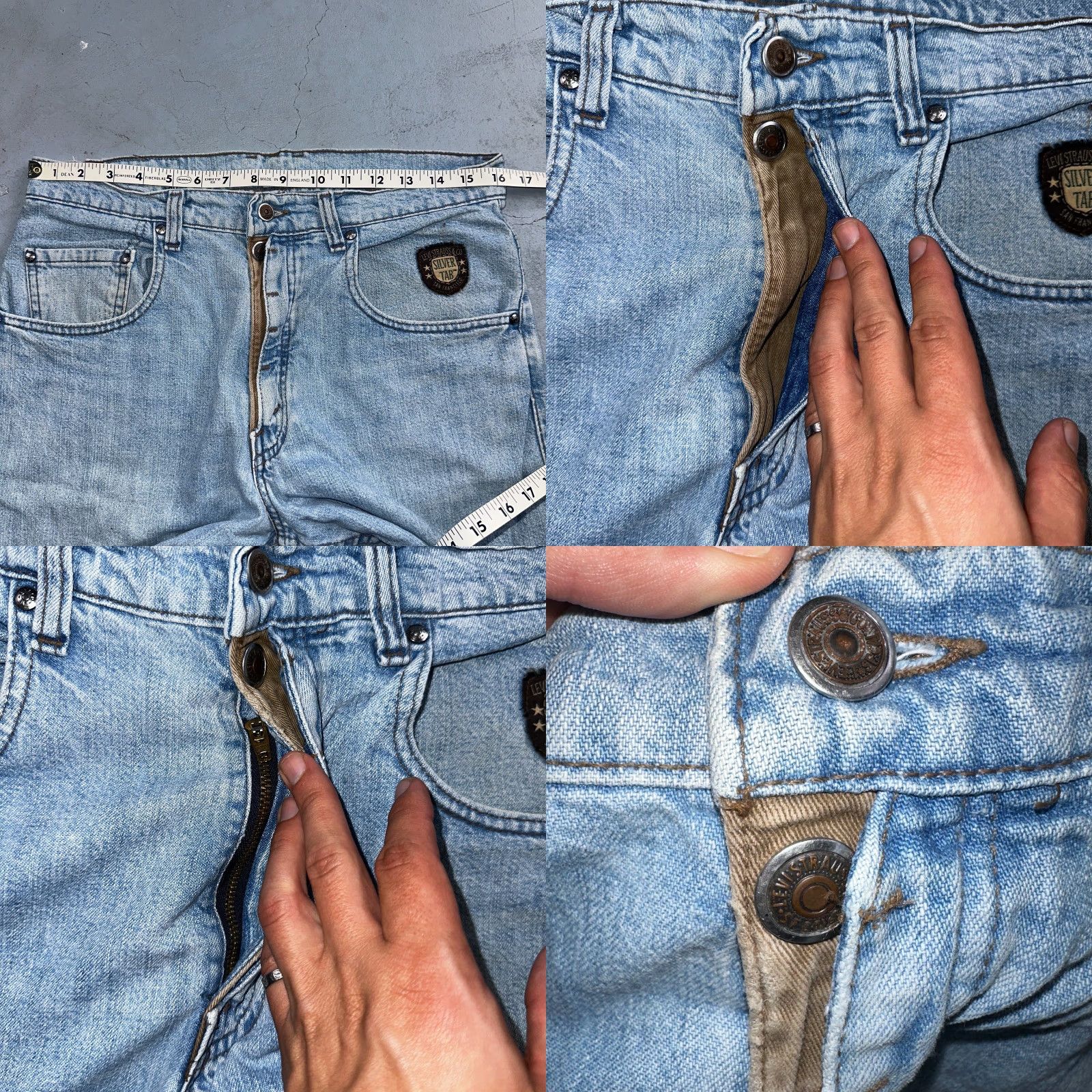 Levi's VINTAGE Levi's Silvertab Jeans Mens 33x32 40583 Blue Denim 90s Y2K USA Made Distressed 5-Pocket Straight Relaxed Size US 33 - 8 Thumbnail