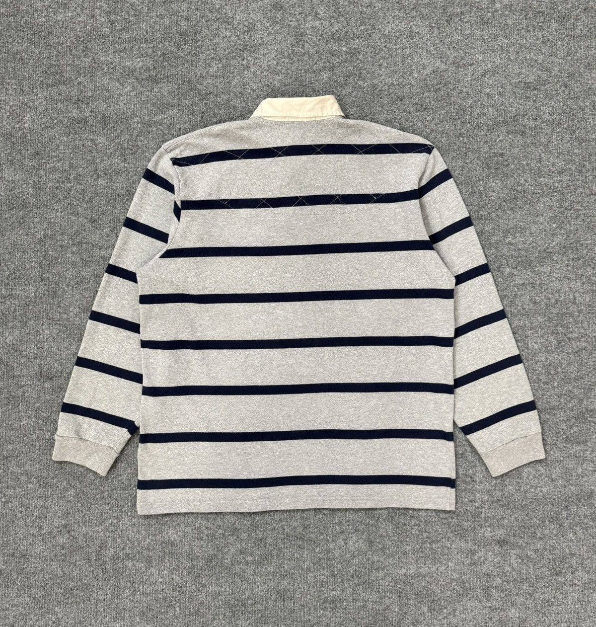 Polo Ralph Lauren Vintage Polo Sport RL Stripe Rugby Shirt Heather Gray XL Size US XL / EU 56 / 4 - 6 Thumbnail