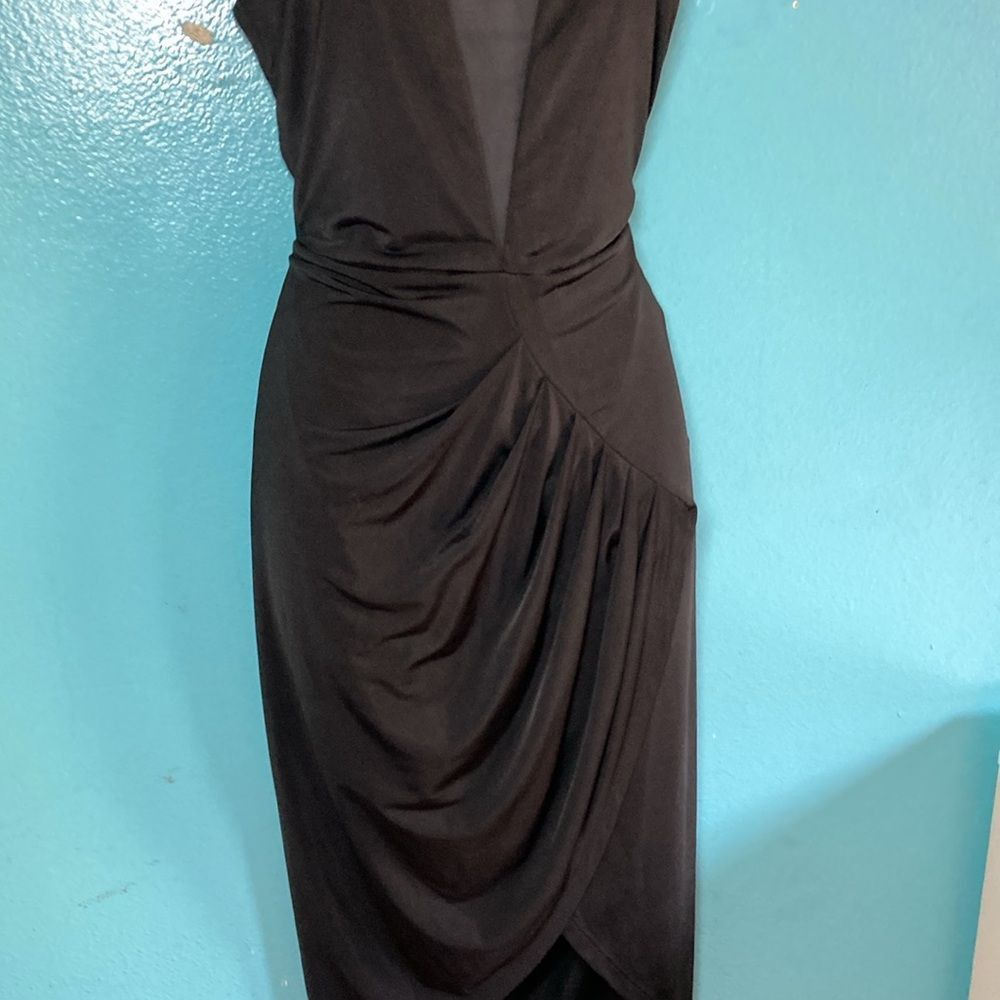 Mek Denim Blessed are the Meek Black Mya Dress Size 2 Sheer V-Neck Slim Sheath Size XS / US 0-2 / IT 36-38 - 11 Thumbnail