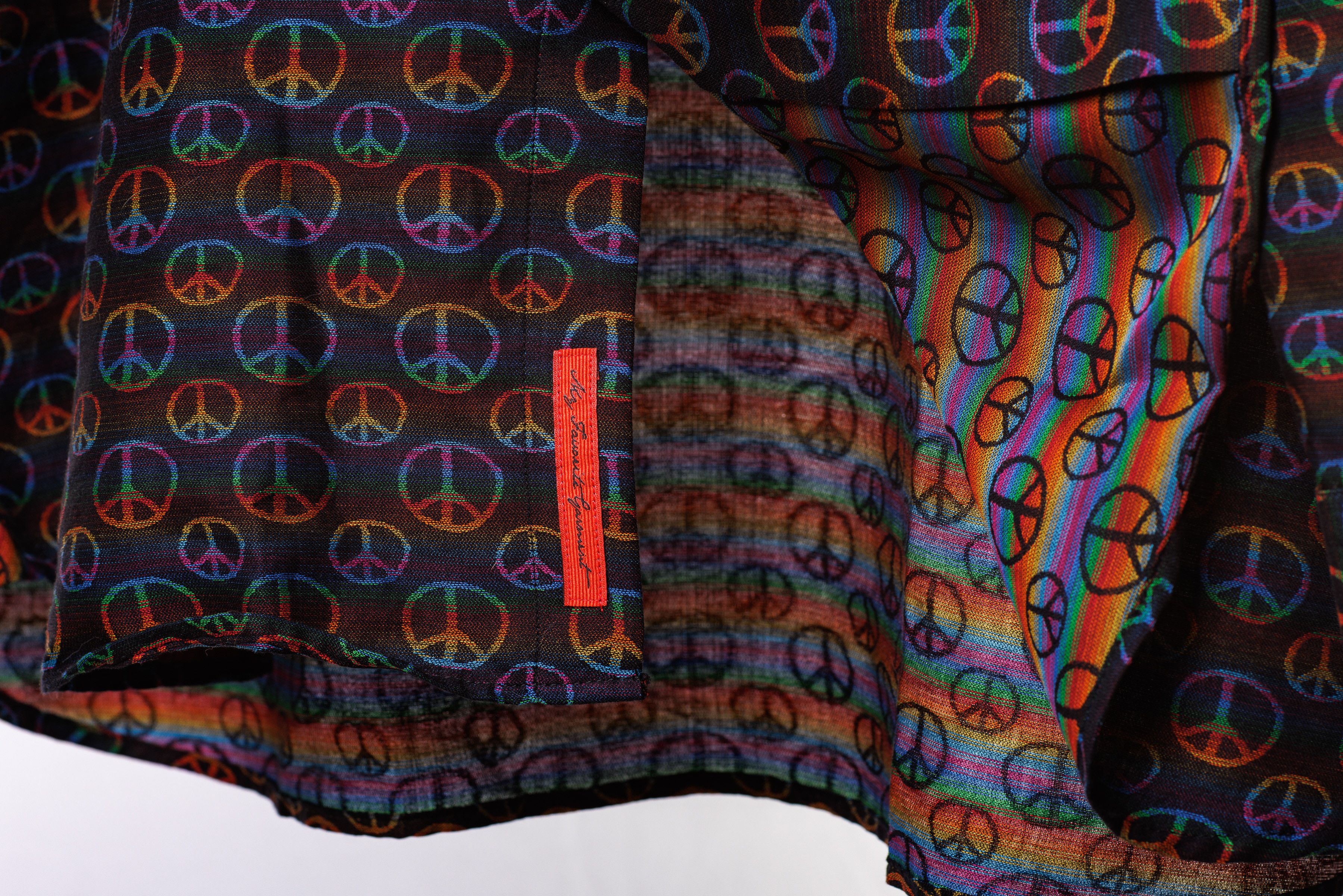 Luchiano Visconti Visconti “Peace” Dress Shirt – XL, Rainbow Contrast Cuffs Size US XL / EU 56 / 4 - 6 Thumbnail