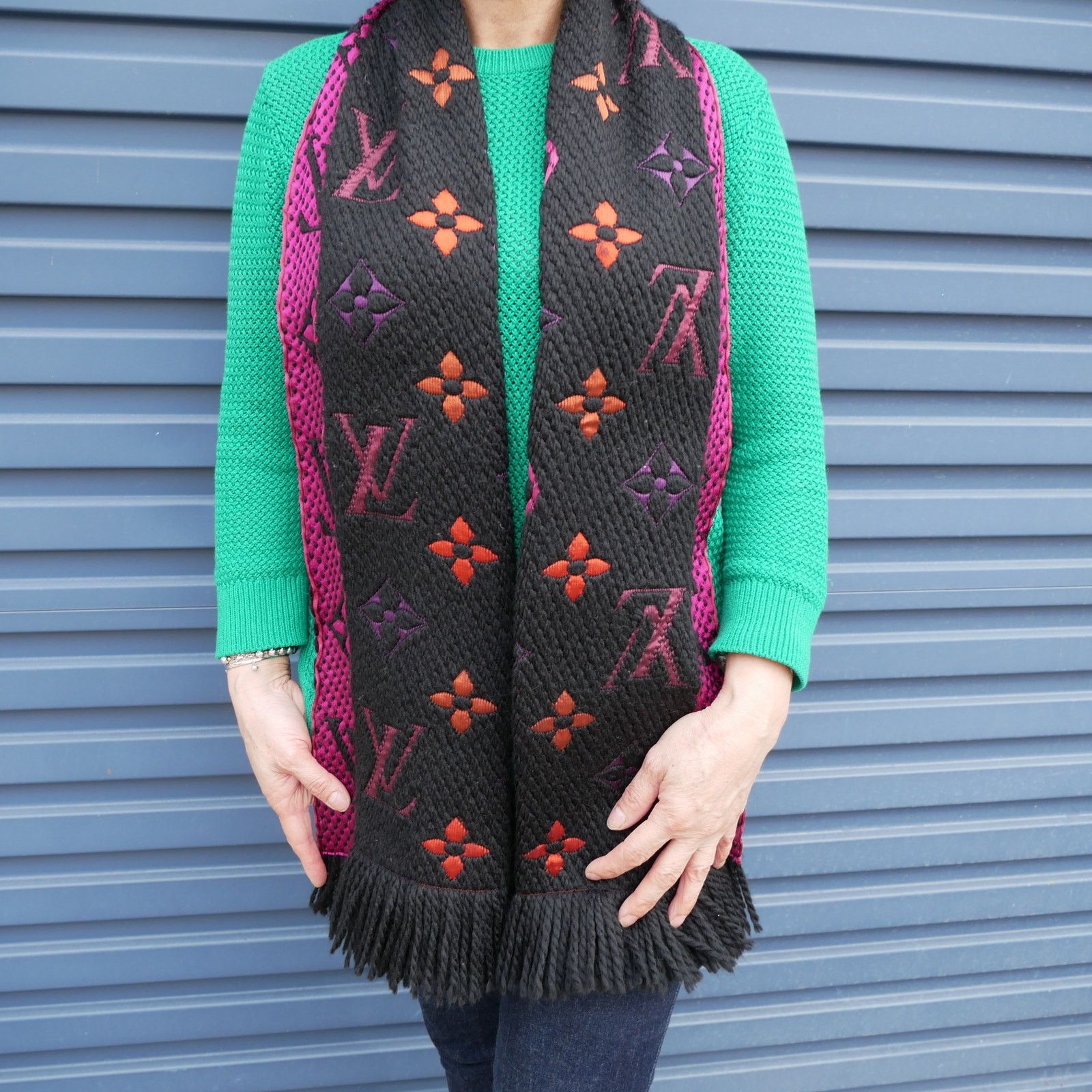 Louis Vuitton Louis Vuitton Multicolor Logomania Scarf Size ONE SIZE - 2 Thumbnail