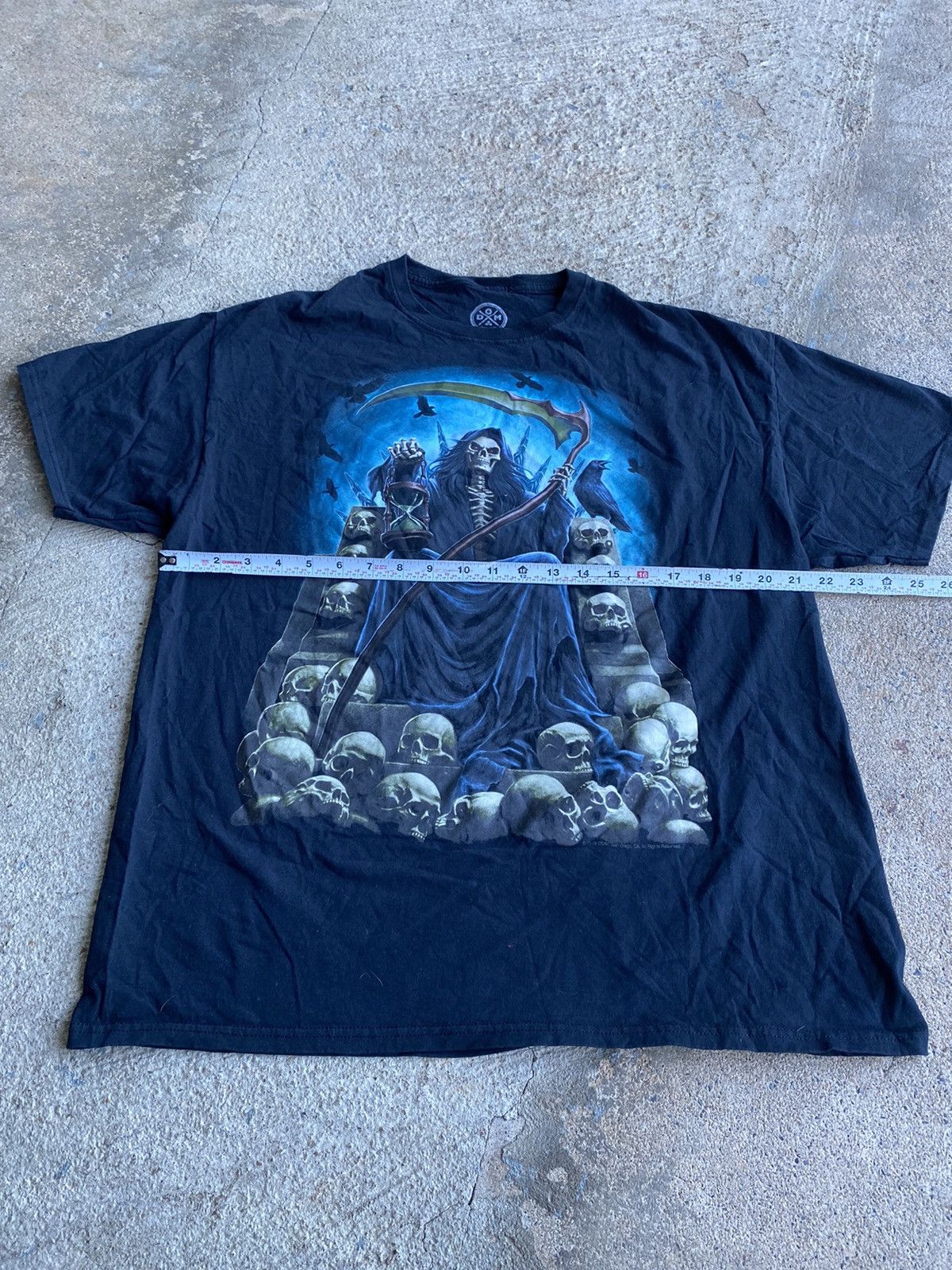 Japanese Brand × Vintage Vintage Y2K Style Reaper Skull Goth Shirt Size US L / EU 52-54 / 3 - 8 Thumbnail