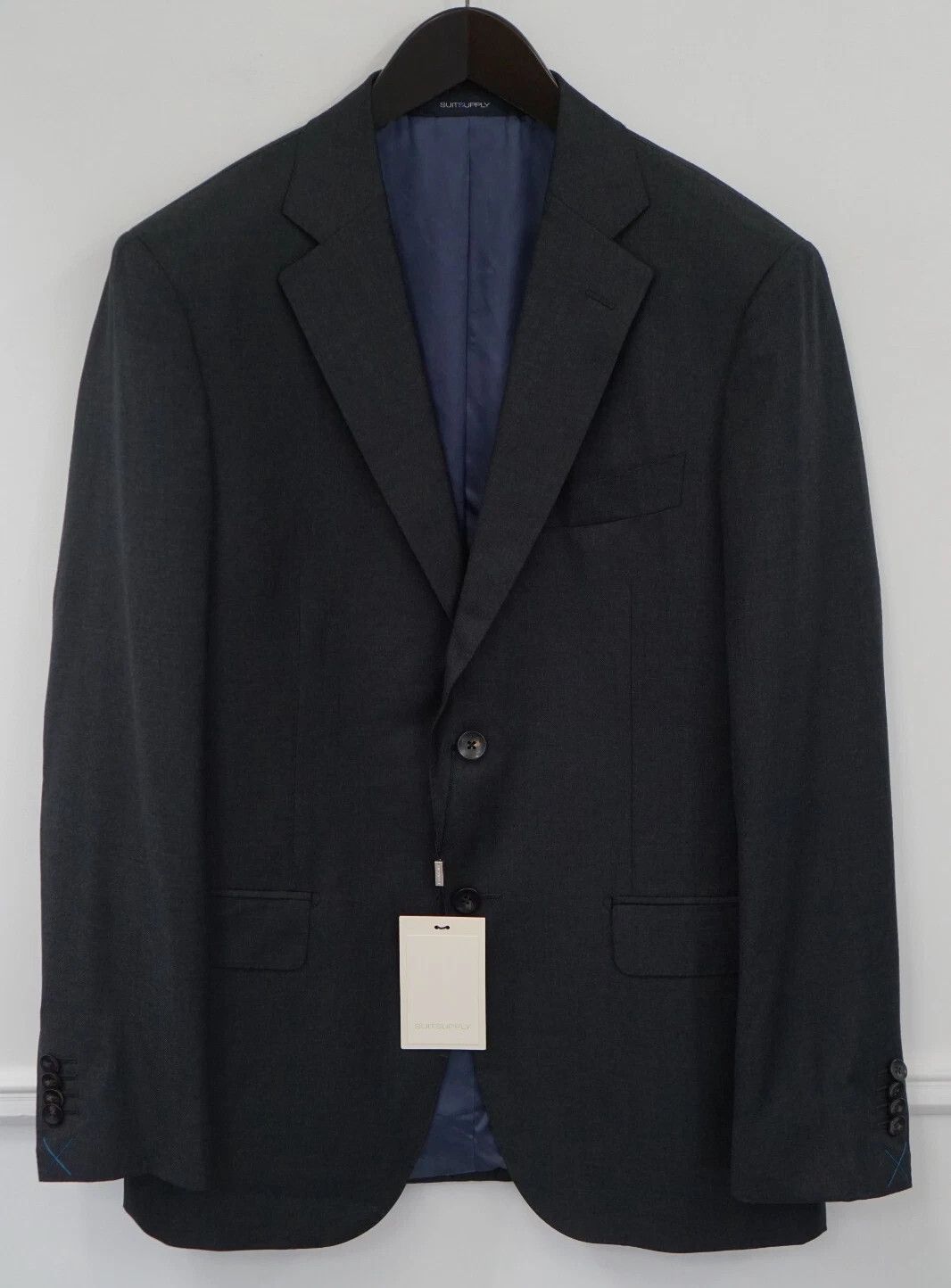 Suitsupply Men Suitsupply Blazer Napoli Charcoal Grey REDA Wool US42L Size 42L - 1 Thumbnail