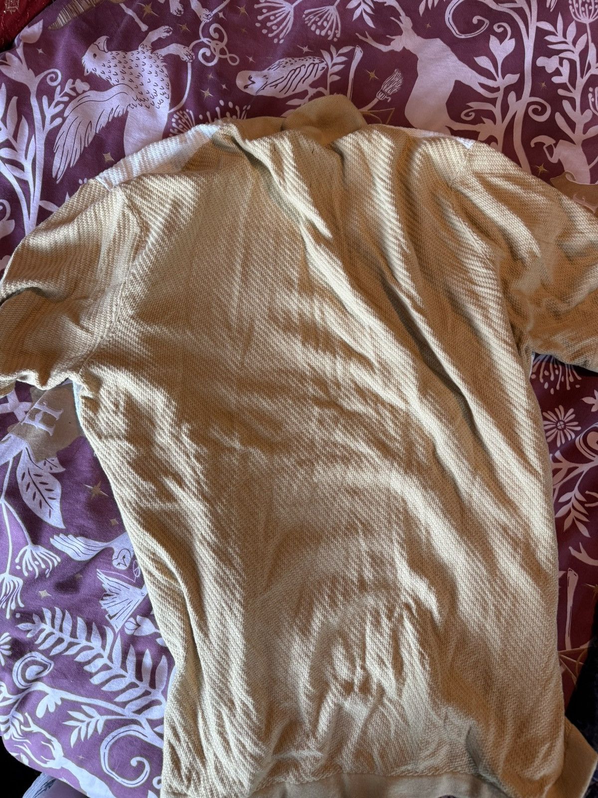 Abercrombie & Fitch Men’s Abercrombie and Fitch yellow & white striped knit Polo Size US M / EU 48-50 / 2 - 2 Thumbnail