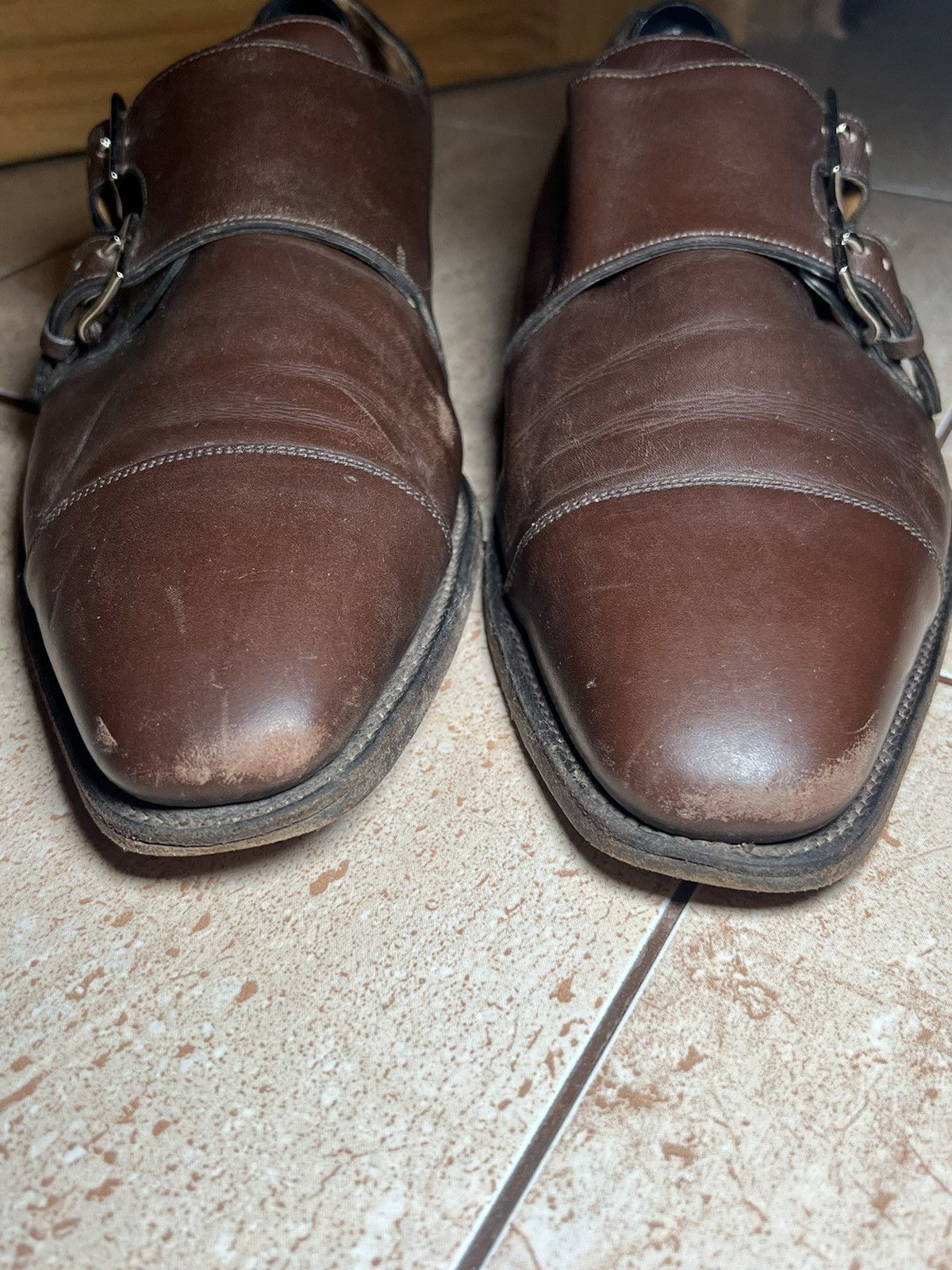 John Lobb Vintage JOHN LOBB William Brown Double Leather Monk Straps Size US 11 / EU 44 - 4 Thumbnail