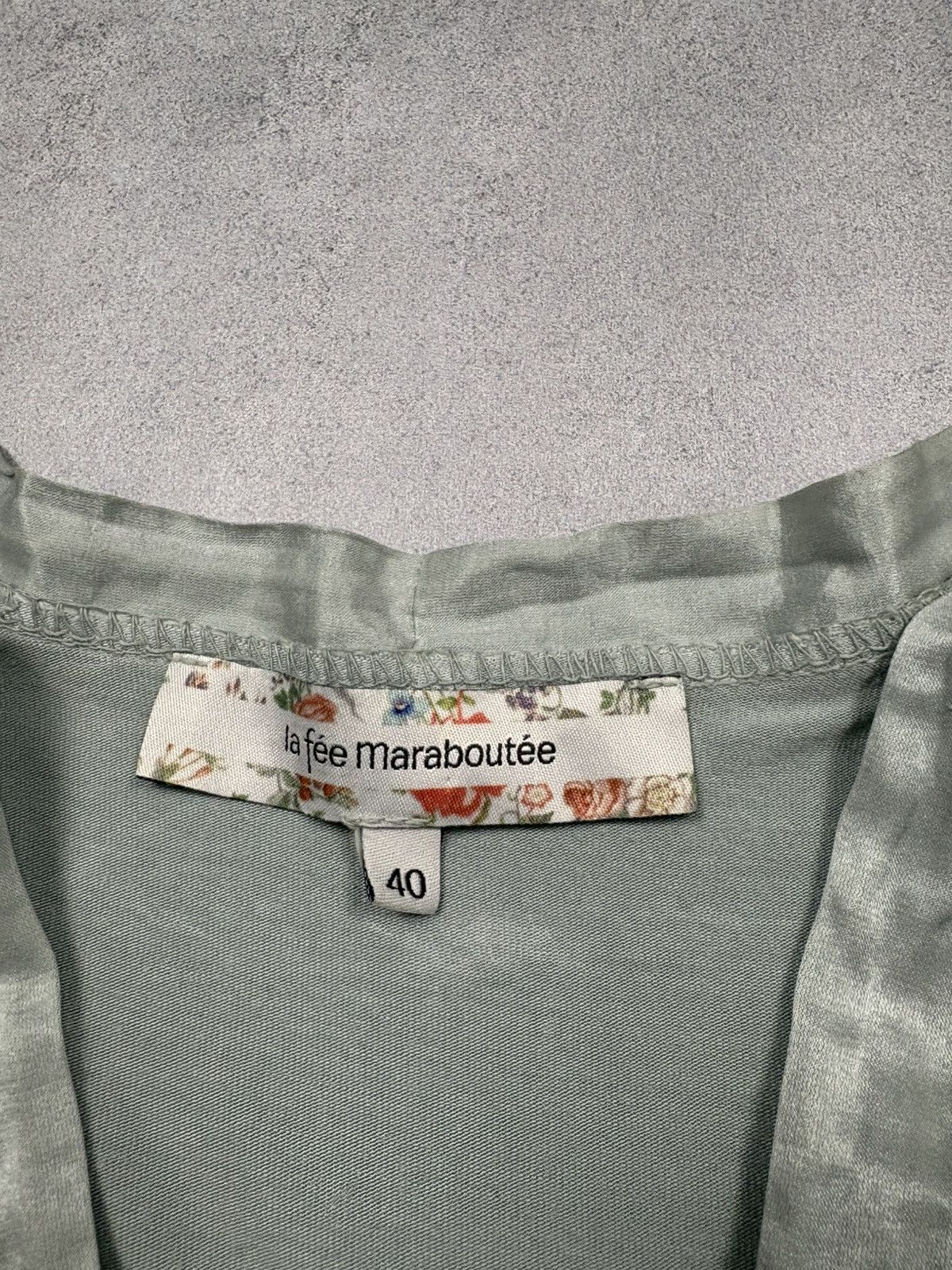 Other La Fée Maraboutée Italian Silk Sheer Blouse Sage Green 40 Size M / US 6-8 / IT 42-44 - 10 Thumbnail