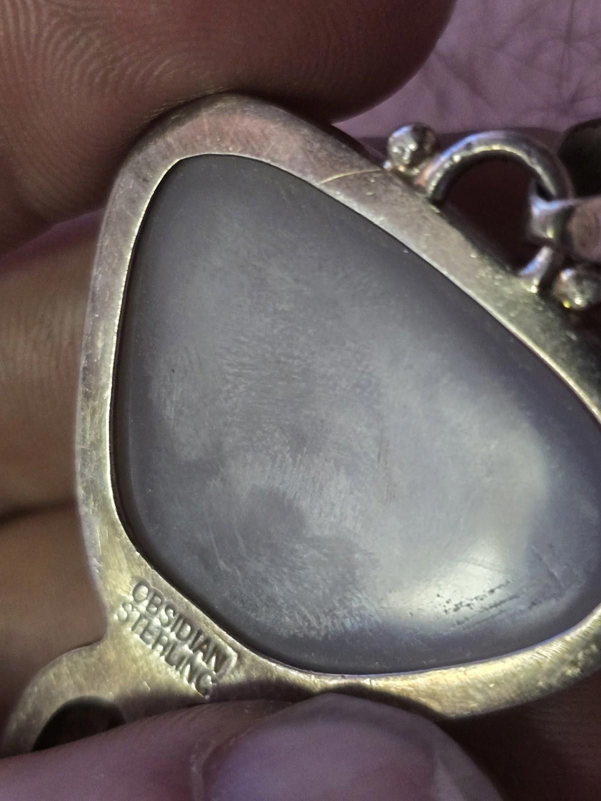 Other Obsidian 925 Silver Angel Aura Druzy Blue Sapphire Pendant Size ONE SIZE - 6 Thumbnail