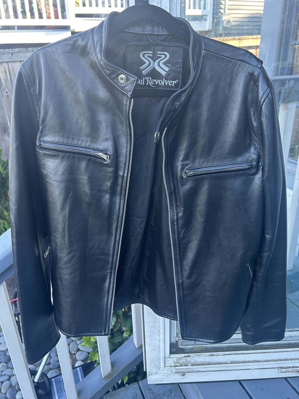 Soul Revolver Cafe Racer Black Leather Jacket Size US M / EU 48-50 / 2 - 1 Thumbnail