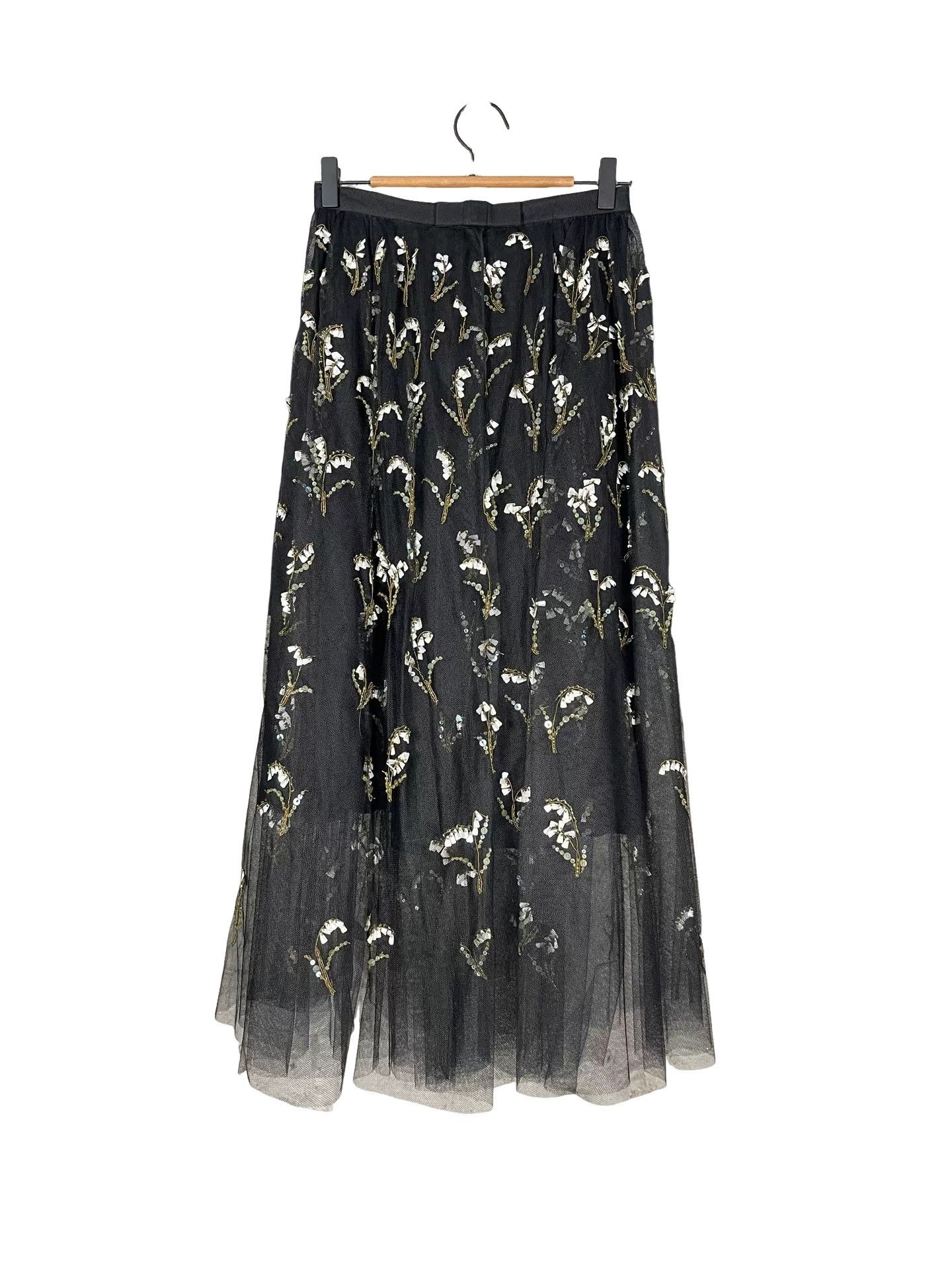 Dior Christian Dior Embroidered Mesh Midi Skirt Size 34 Size 26" / US 2 / IT 38 - 1 Thumbnail