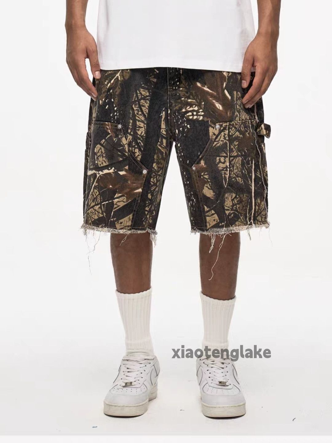 Unisex outdoor loose baggy real tree camo Carpenter shorts