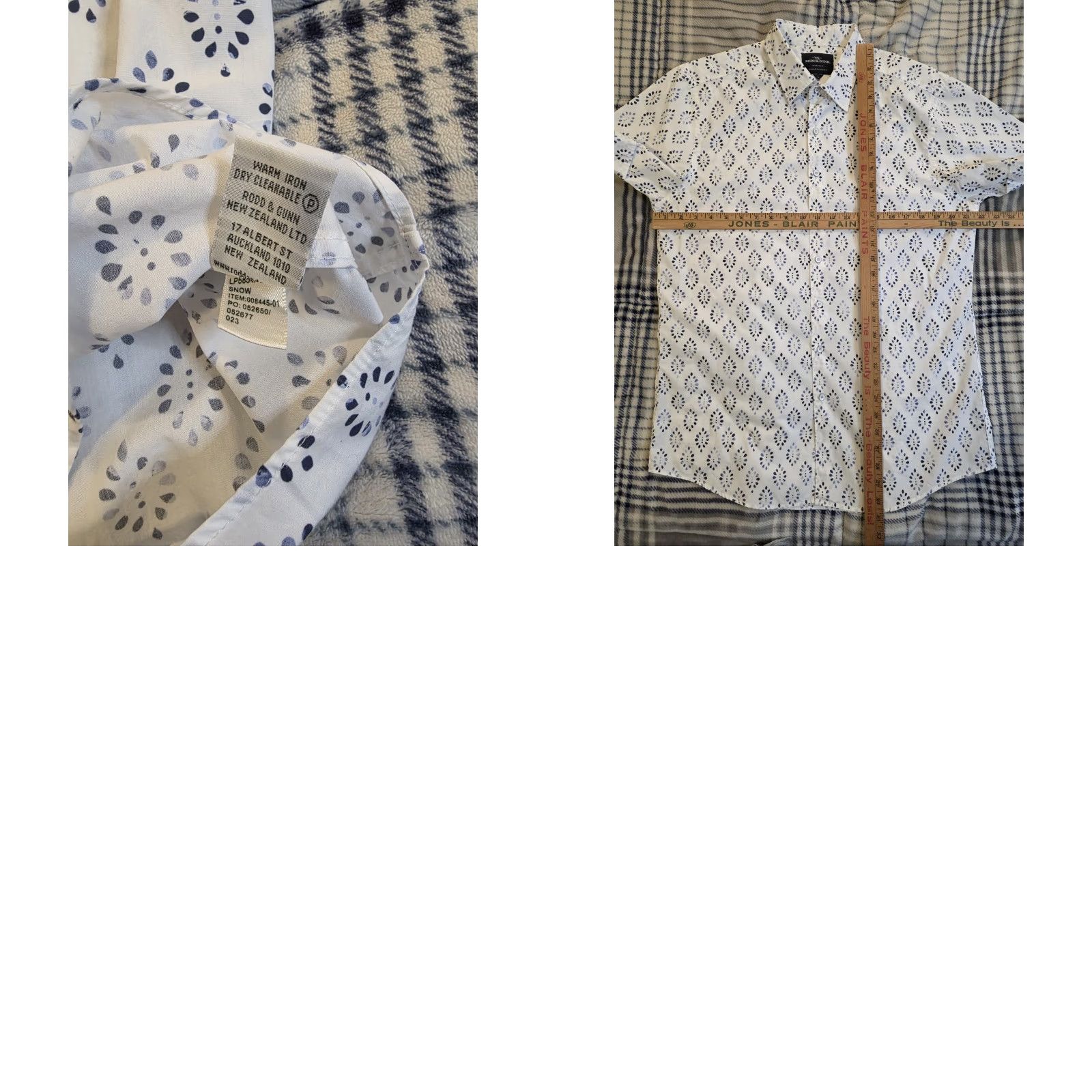 Rodd & Gunn Rodd & Gunn Penguin Place Sport Fit Short Sleeve Button Up Pigeon Print Mens L White Cotton Shirt Size US 33 - 8 Thumbnail