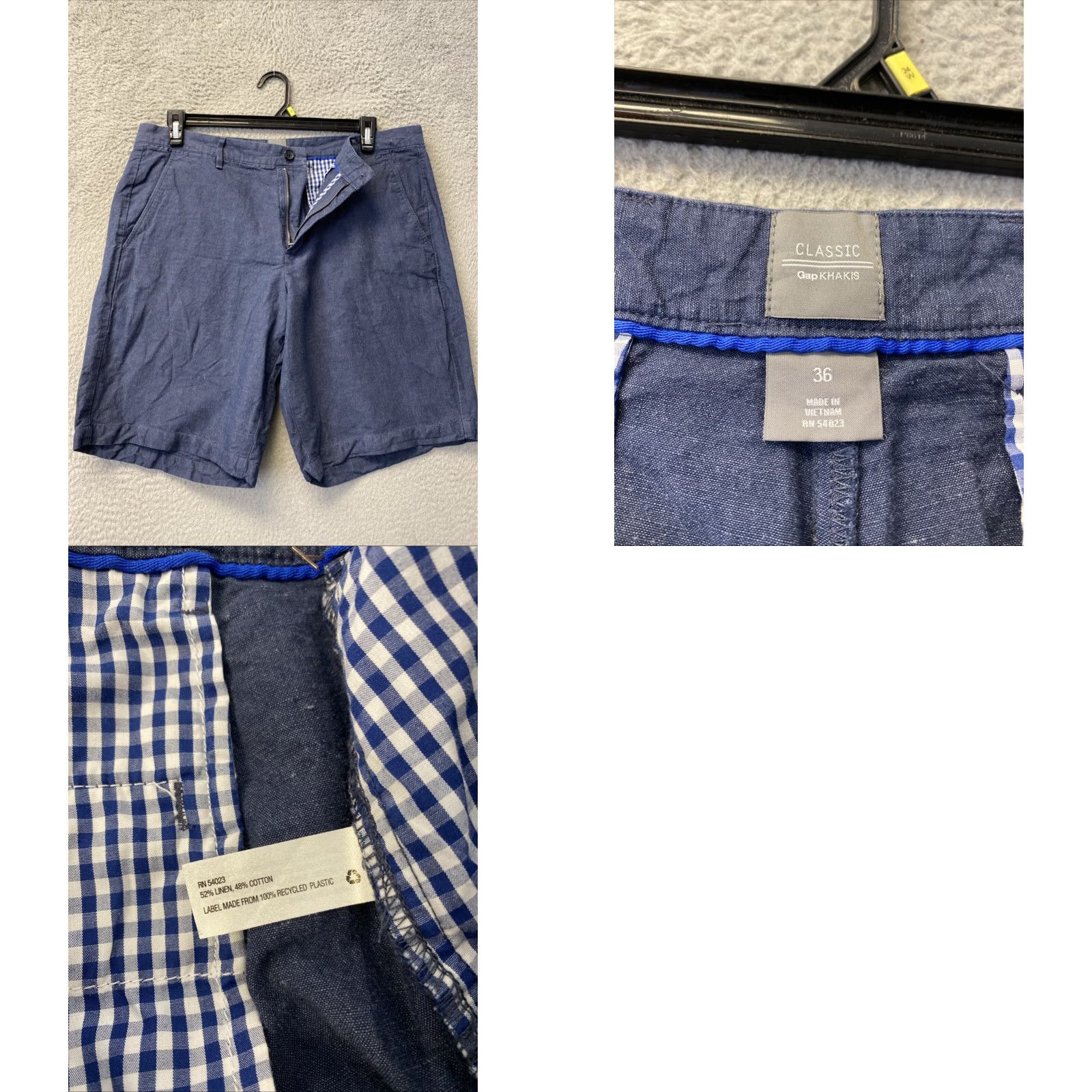 Gap GAP Men's Flat Front Navy Shorts Size 36 Linen Blend Adult /129-29 Size US 36 / EU 52 - 8 Thumbnail