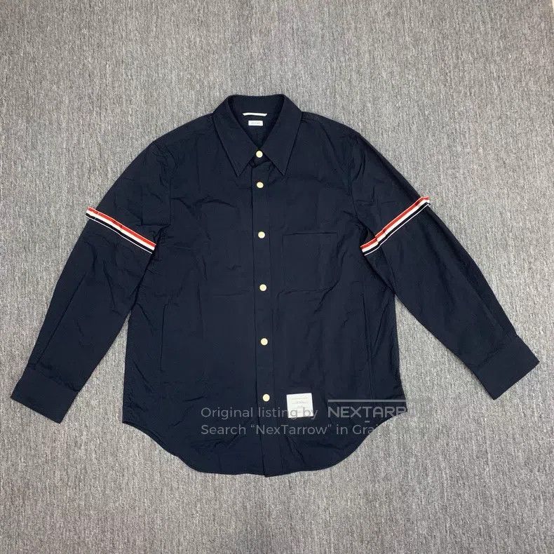 Thom Browne Thom Browne Dark Blue Nylon Shirt Size US XL / EU 56 / 4 - 1 Thumbnail