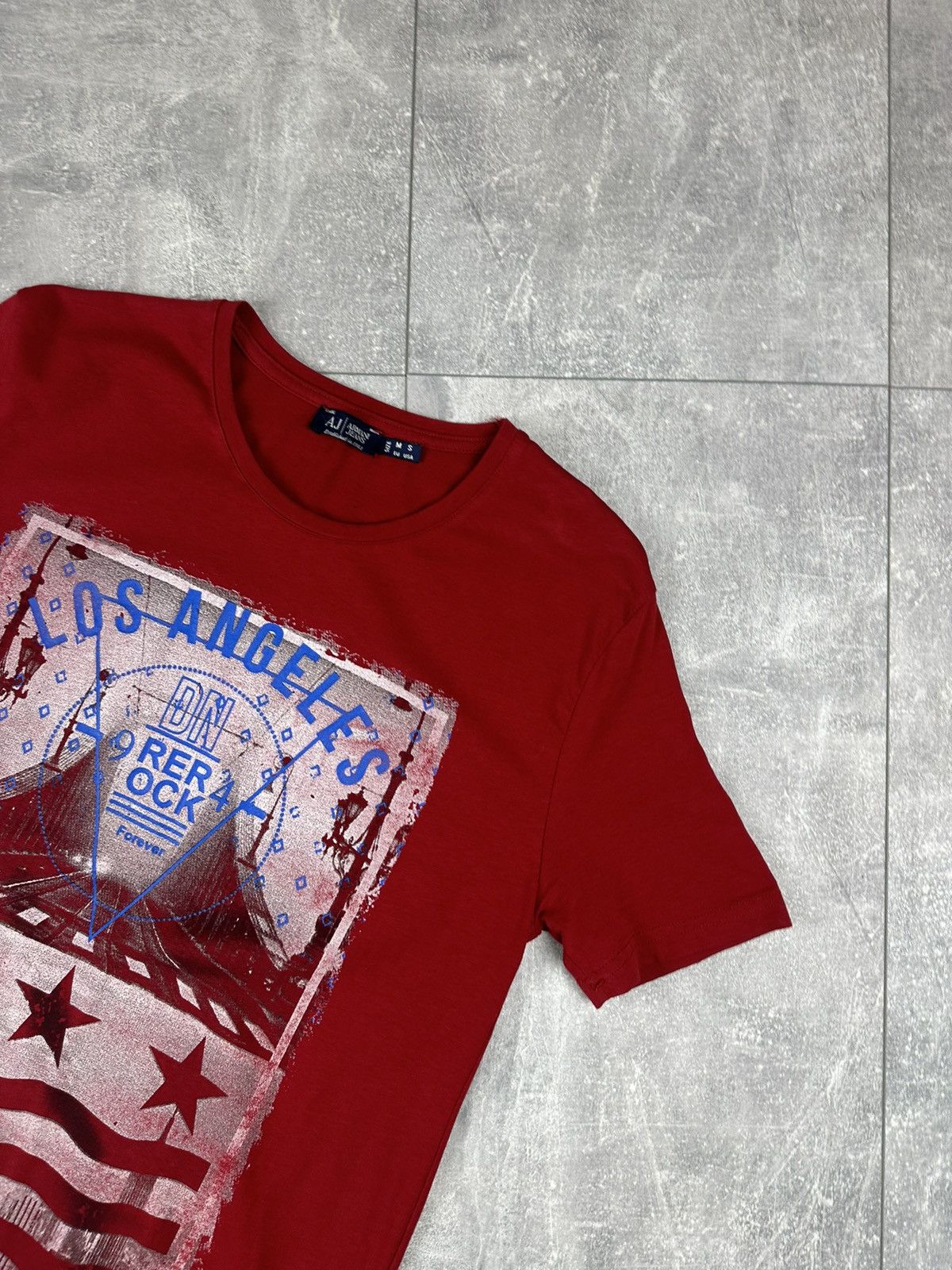 Emporio Armani Armani Jeans Mens Overprint Logo T-Shirt Size US M / EU 48-50 / 2 - 5 Thumbnail