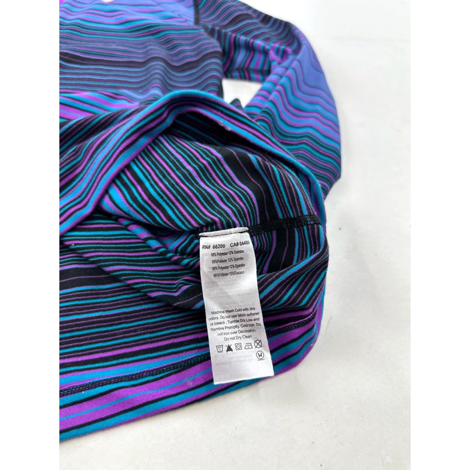 Asics ASICS Shirt Womens M Thermostripe Lightweight Running 1/4 Zip Top Multicolor Striped Long Sleeve Athletic Size M / US 6-8 / IT 42-44 - 5 Thumbnail