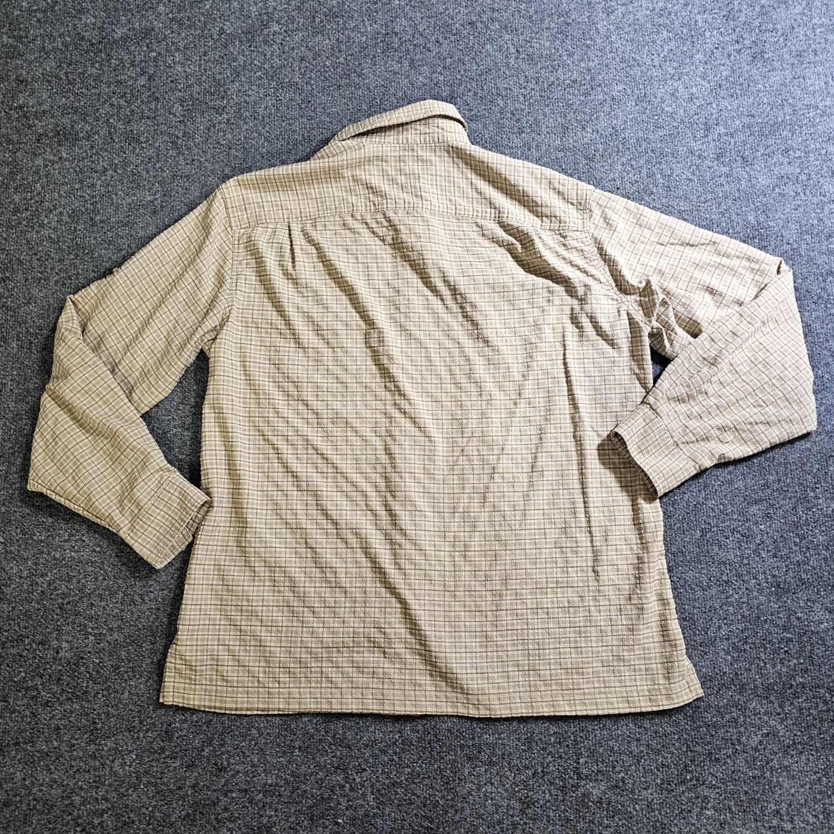 Vintage L.L. Bean Shirt Mens Medium Beige Plaid Button-Up Long Sleeve Casual Texture Size US M / EU 48-50 / 2 - 7 Thumbnail