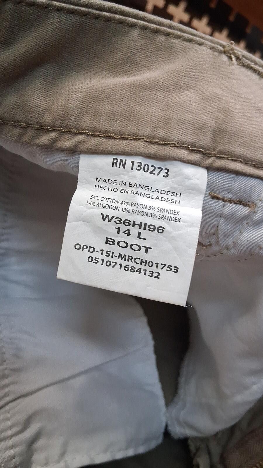 Lee Riders by Lee Khaki Pants Size 14 Long Bootcut Stretch Size ONE SIZE - 4 Thumbnail