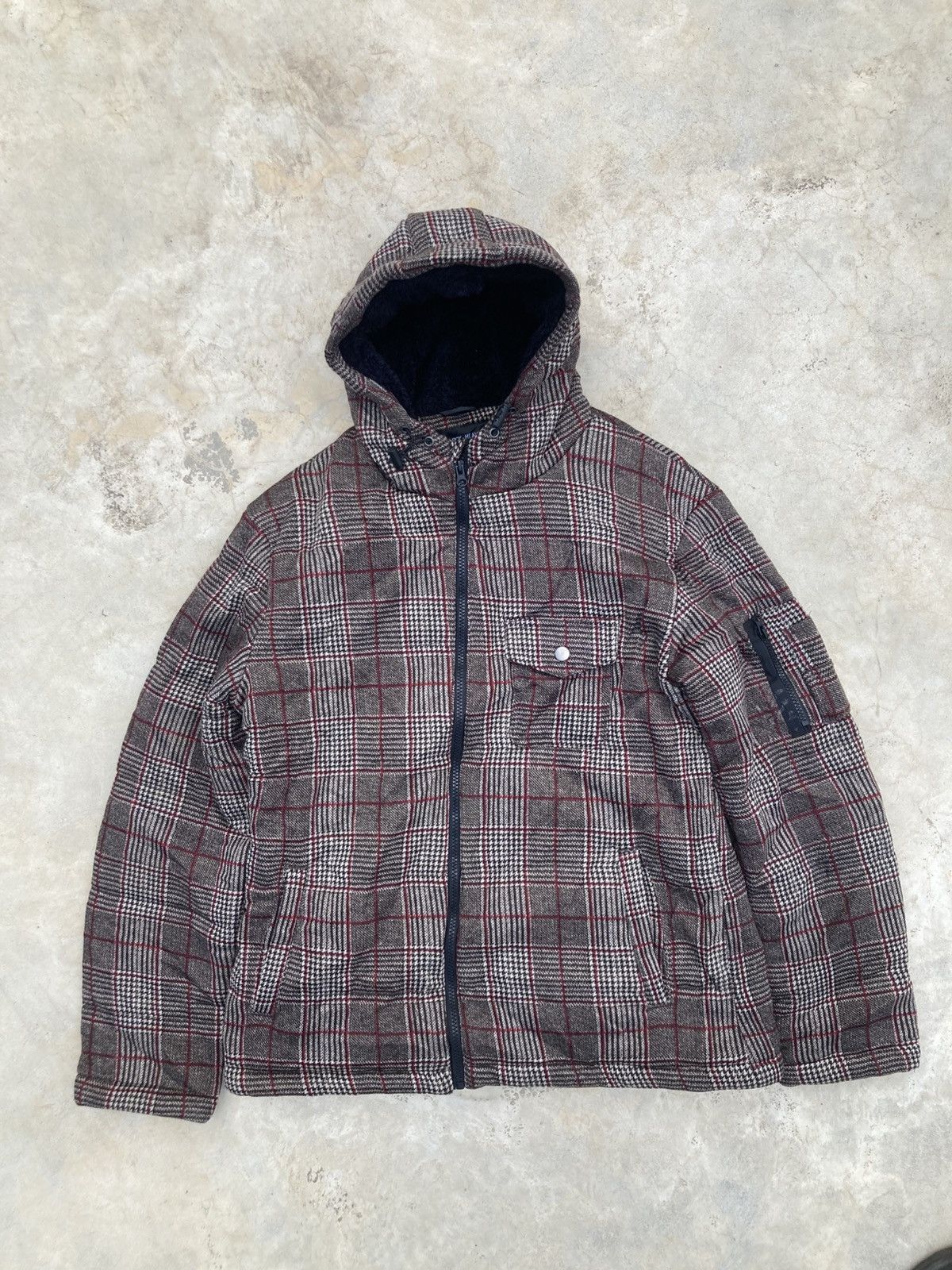 Japanese Brand Lock Heaven Plaid Fleece Lined Tartan Utility Jacket Size US L / EU 52-54 / 3 - 1 Thumbnail
