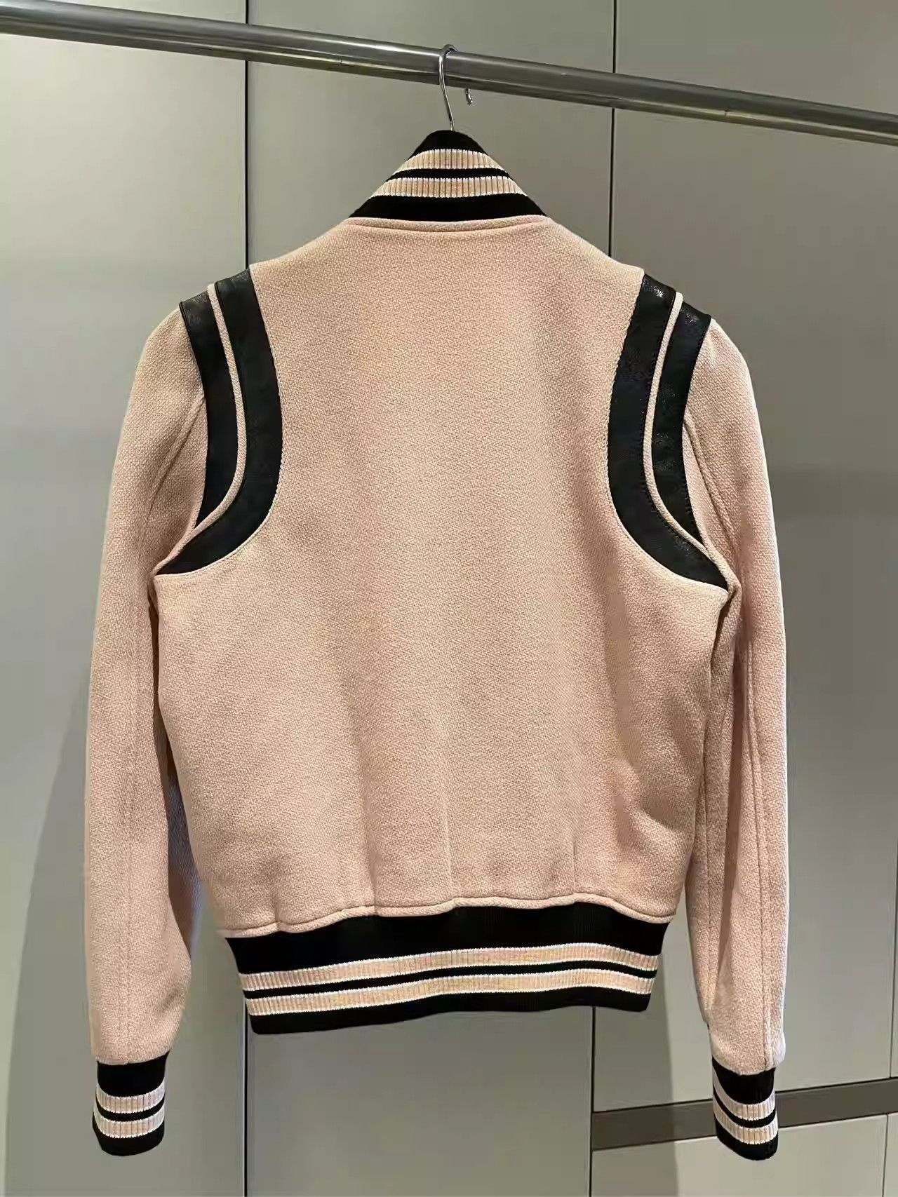 Saint Laurent Paris Saint Laurent Pink Patchwork Leather Baseball Jersey-2505 Size US M / EU 48-50 / 2 - 2 Thumbnail