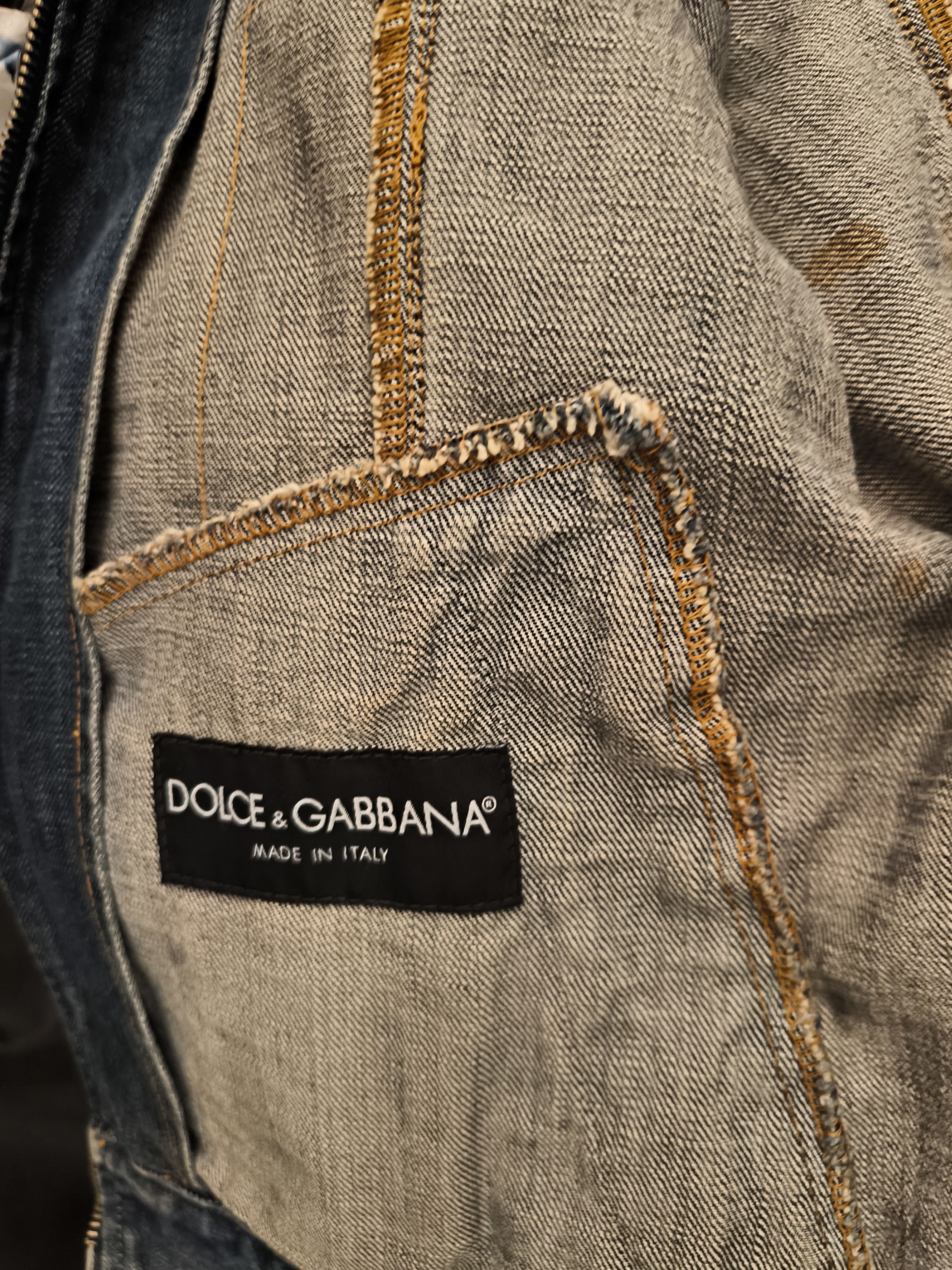 Dolce & Gabbana Dolce&Gabbana biker denim jacket with leather inserts Size US M / EU 48-50 / 2 - 3 Thumbnail