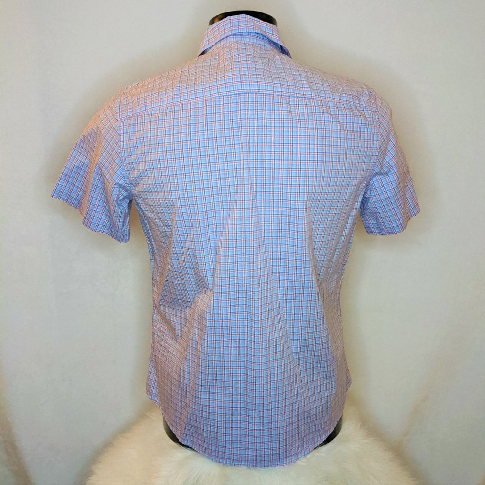 Liz Claiborne Claiborne Men's Slim Fit Plaid Button Up Shirt Blue Medium Size US M / EU 48-50 / 2 - 3 Thumbnail
