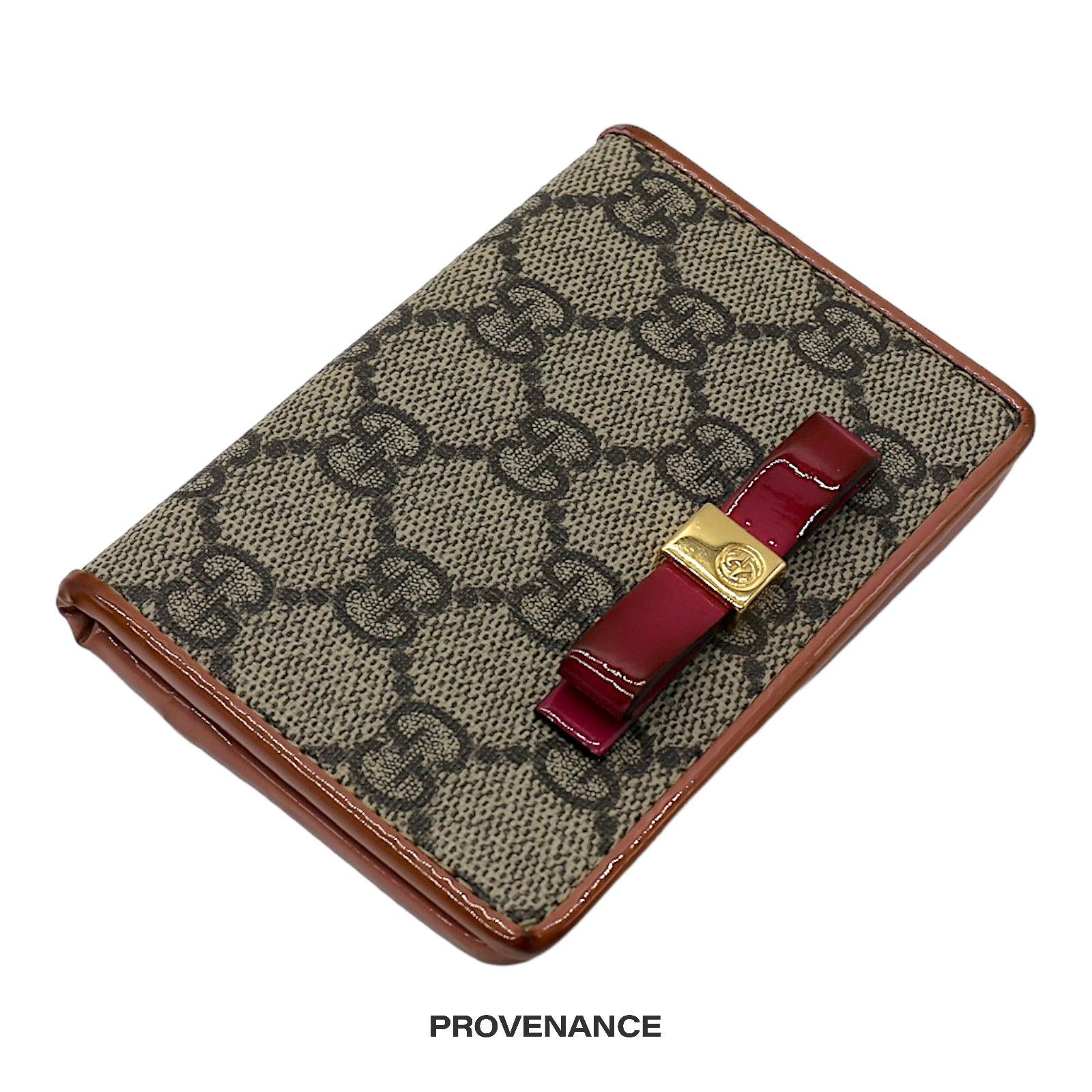 Gucci 🔴 Gucci GG Supreme Bow Pocket Organizer Wallet - Hot Orange Size ONE SIZE - 3 Thumbnail