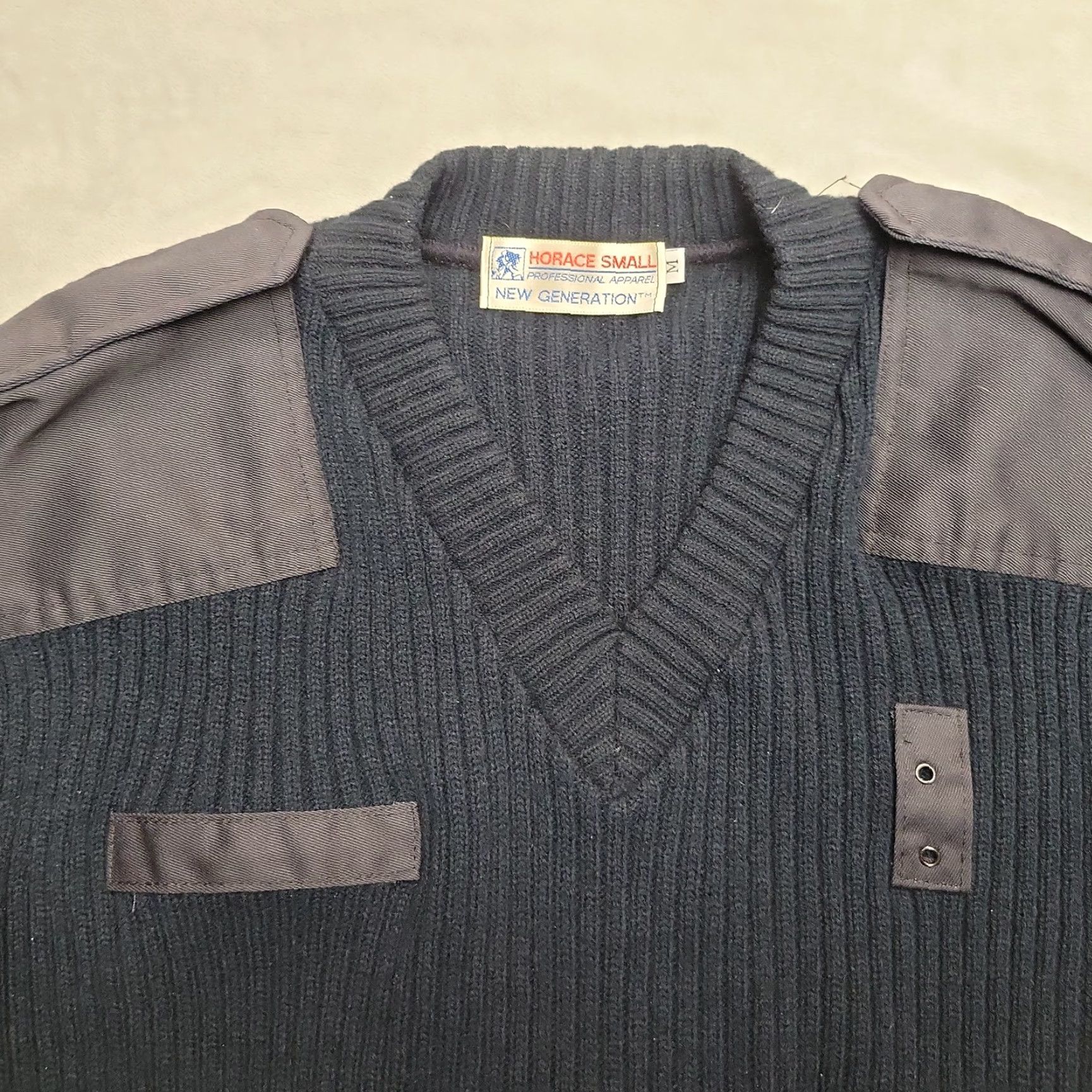 Vintage VINTAGE Horace Small Sweater Mens M Blue Wool Blend Military Elbow Patches Size US M / EU 48-50 / 2 - 3 Thumbnail