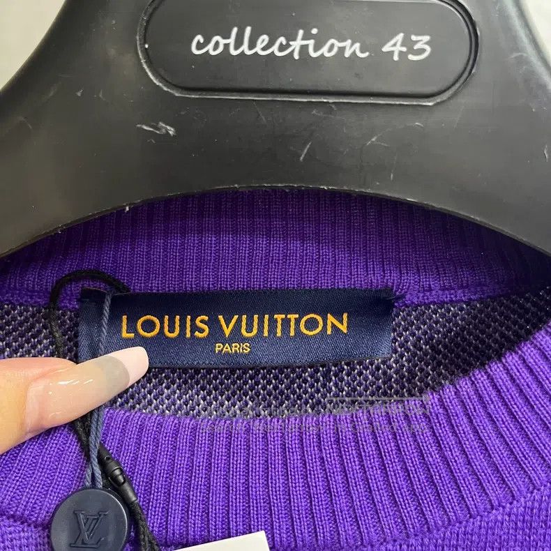 Louis Vuitton Louis Vuitton Purple Stick Figure Logo Jacquard Cartoon Cr Size US L / EU 52-54 / 3 - 2 Thumbnail