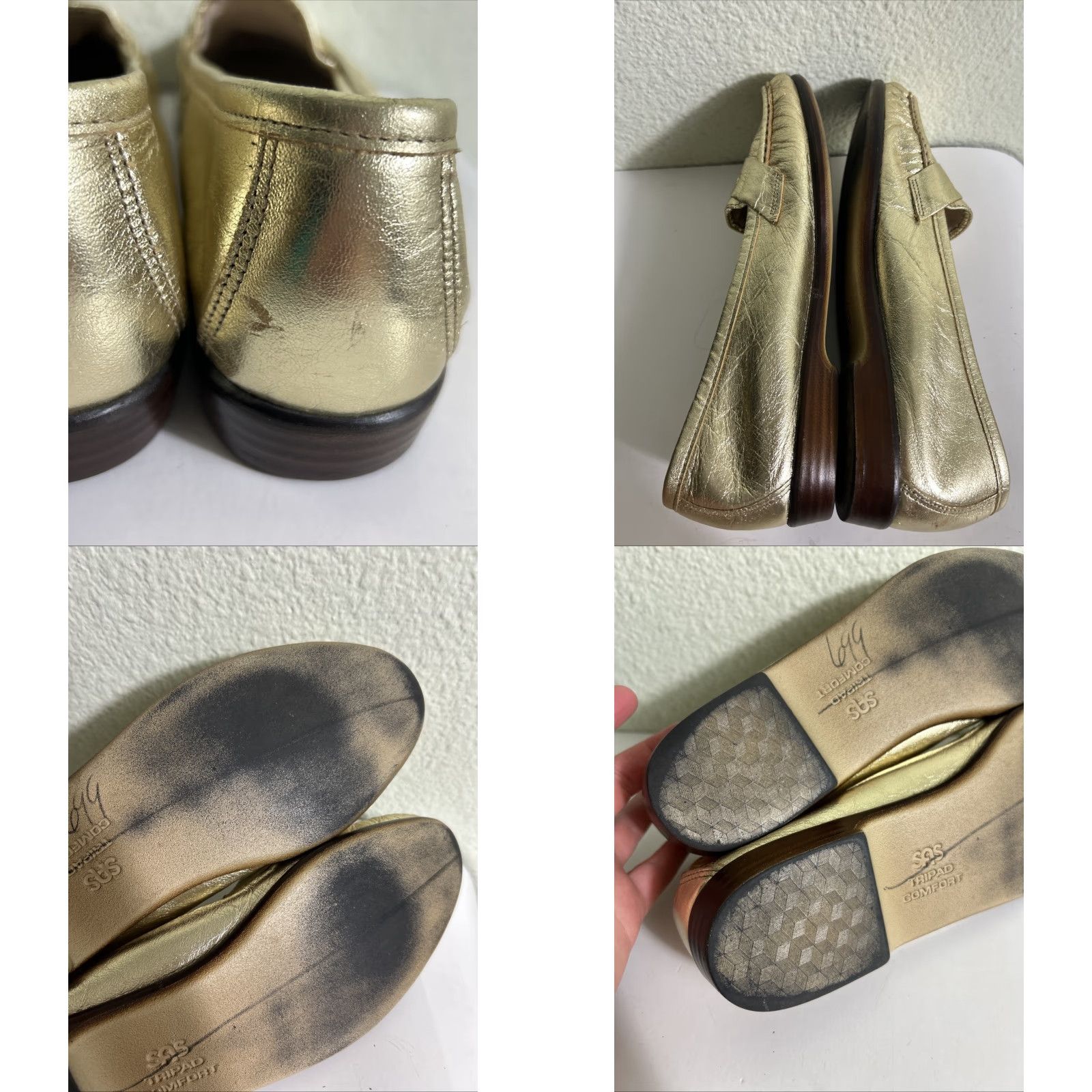 SAS SAS Women’s Size 9 W Gold Loafers Flat Slip On Size US 9 / IT 39 - 9 Thumbnail