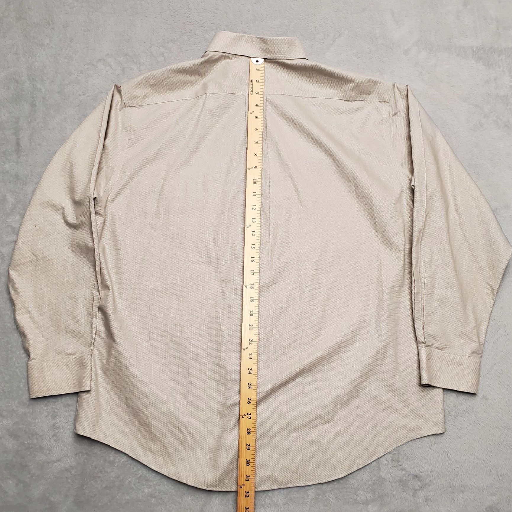 Roundtree & Yorke VINTAGE Gold Label Shirt Mens XL Beige Non Iron Perfect Performance Long Sleeve Casual Size US XL / EU 56 / 4 - 8 Thumbnail