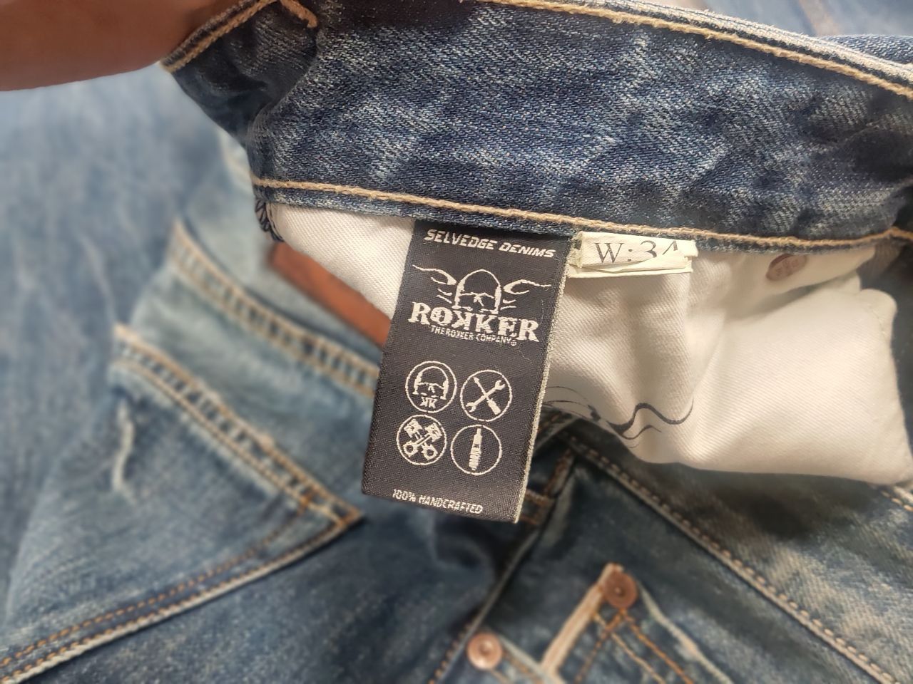 THE ROKKER COMPANY The Rokker Company Faded Denim selvedge Jeans Vintage Style Size US 34 / EU 50 - 21 Thumbnail