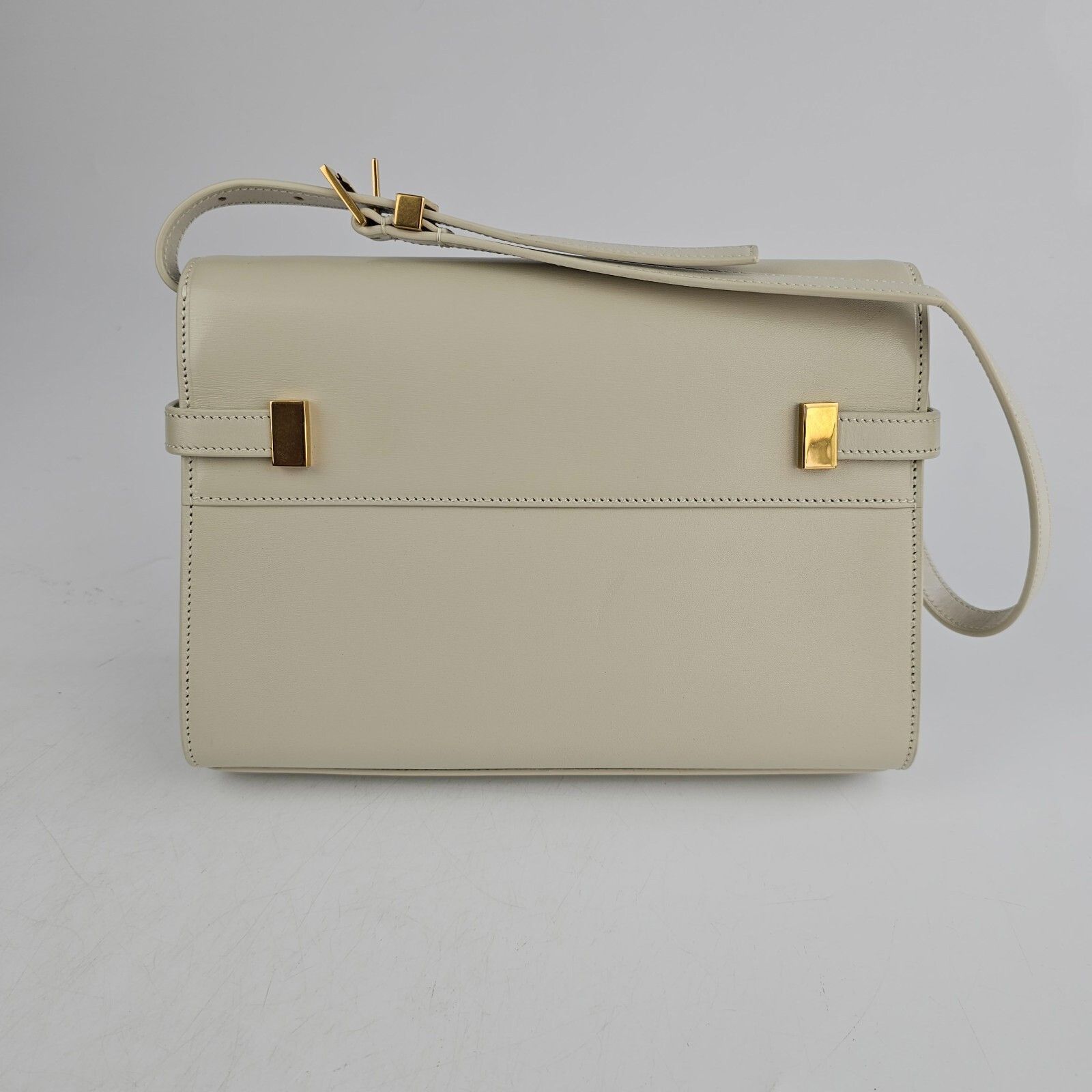 SAINT LAURENT Manhattan Box Small $3000 Blanc Vintage Leathe