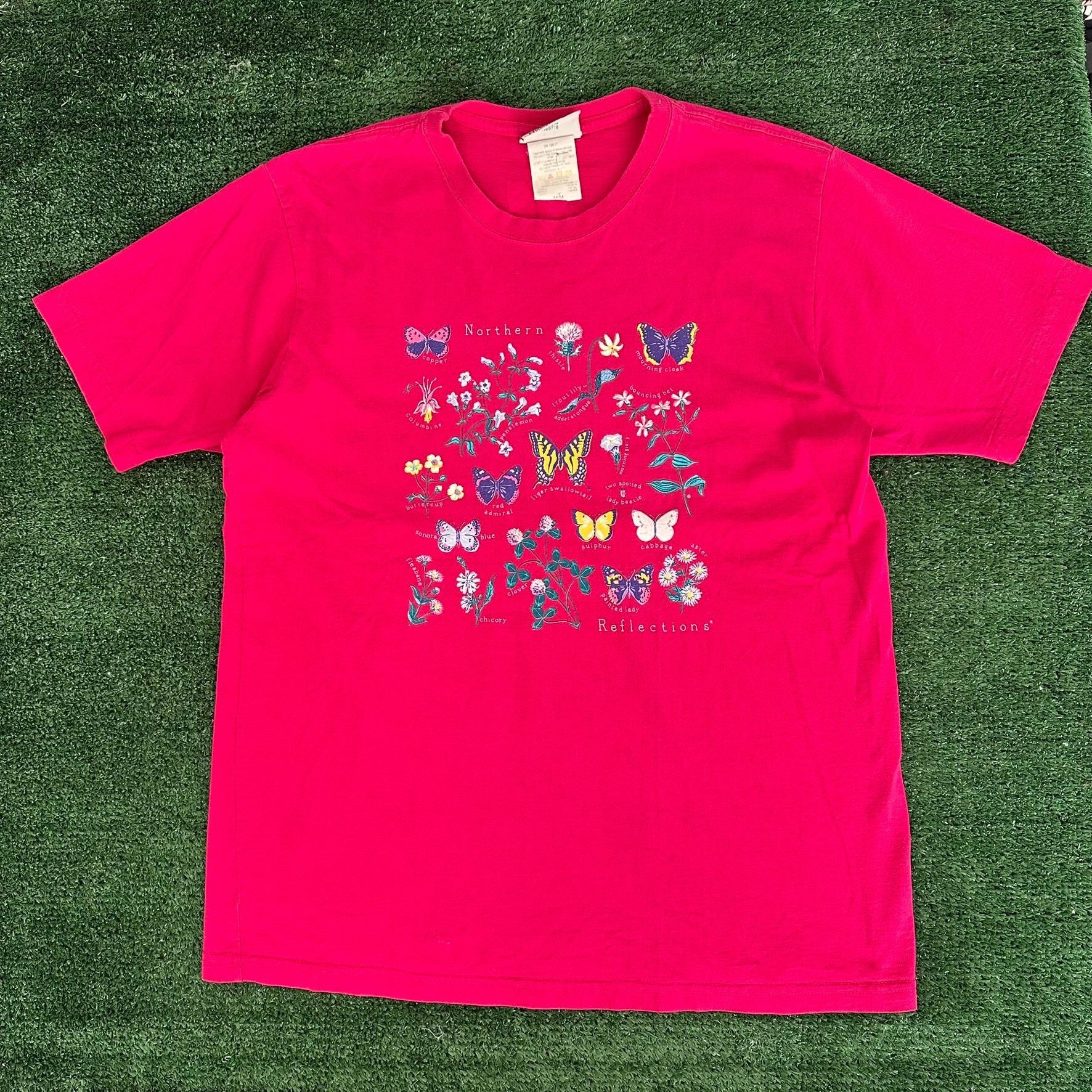 Northern Reflections Vintage 90s Butterfly Wildflower Guide T-Shirt Cottage Natur Size US M / EU 48-50 / 2 - 1 Thumbnail