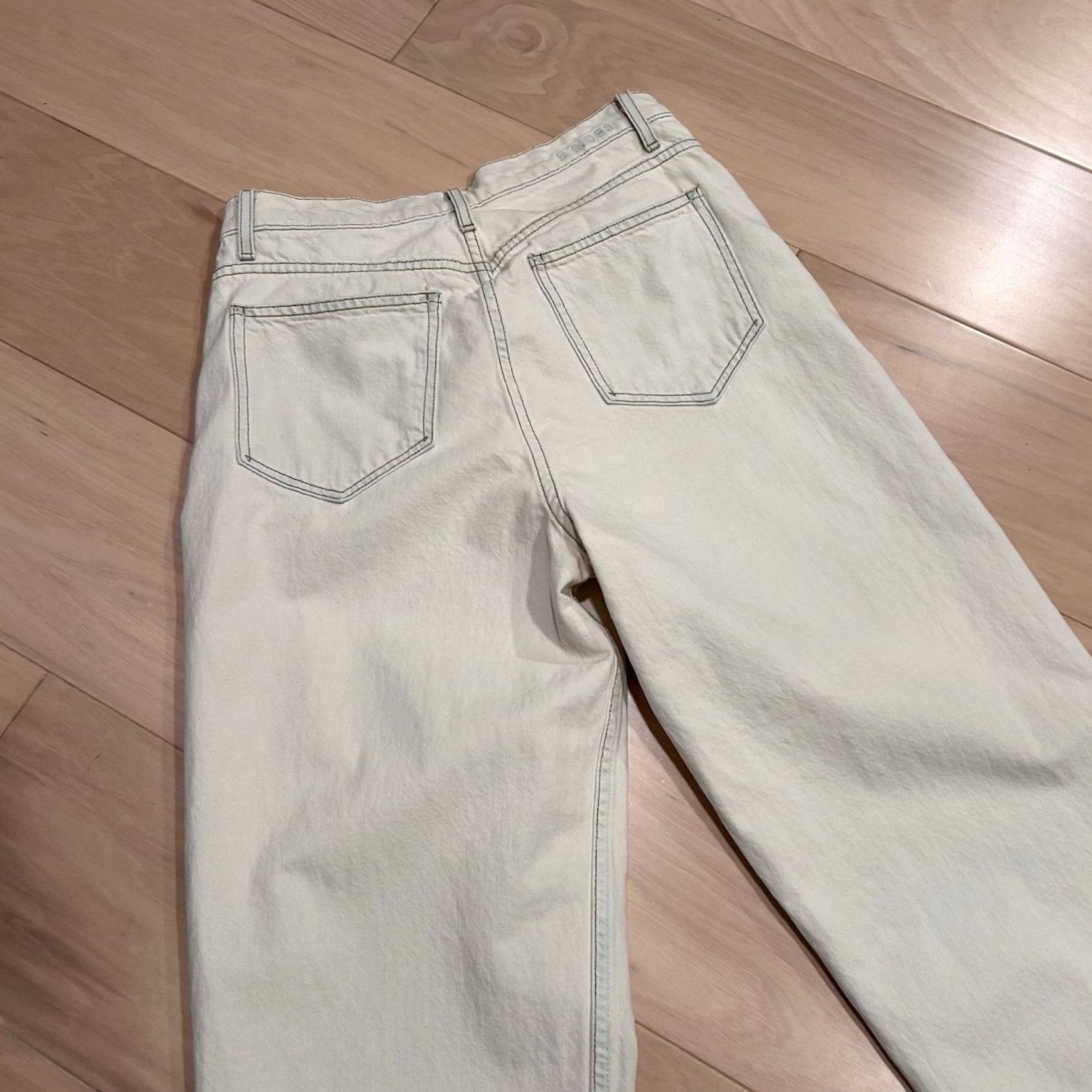 B Sides B SIDES High Rise Tapered Denim Cream Jeans Women’s 27x31 Jean 100% Cotton Vintage-N/A? Size 27" / US 4 / IT 40 - 4 Thumbnail