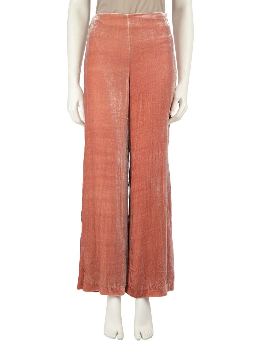 image of Staud Pink Velvet Wild Leg Trousers, Women's (Size 26)