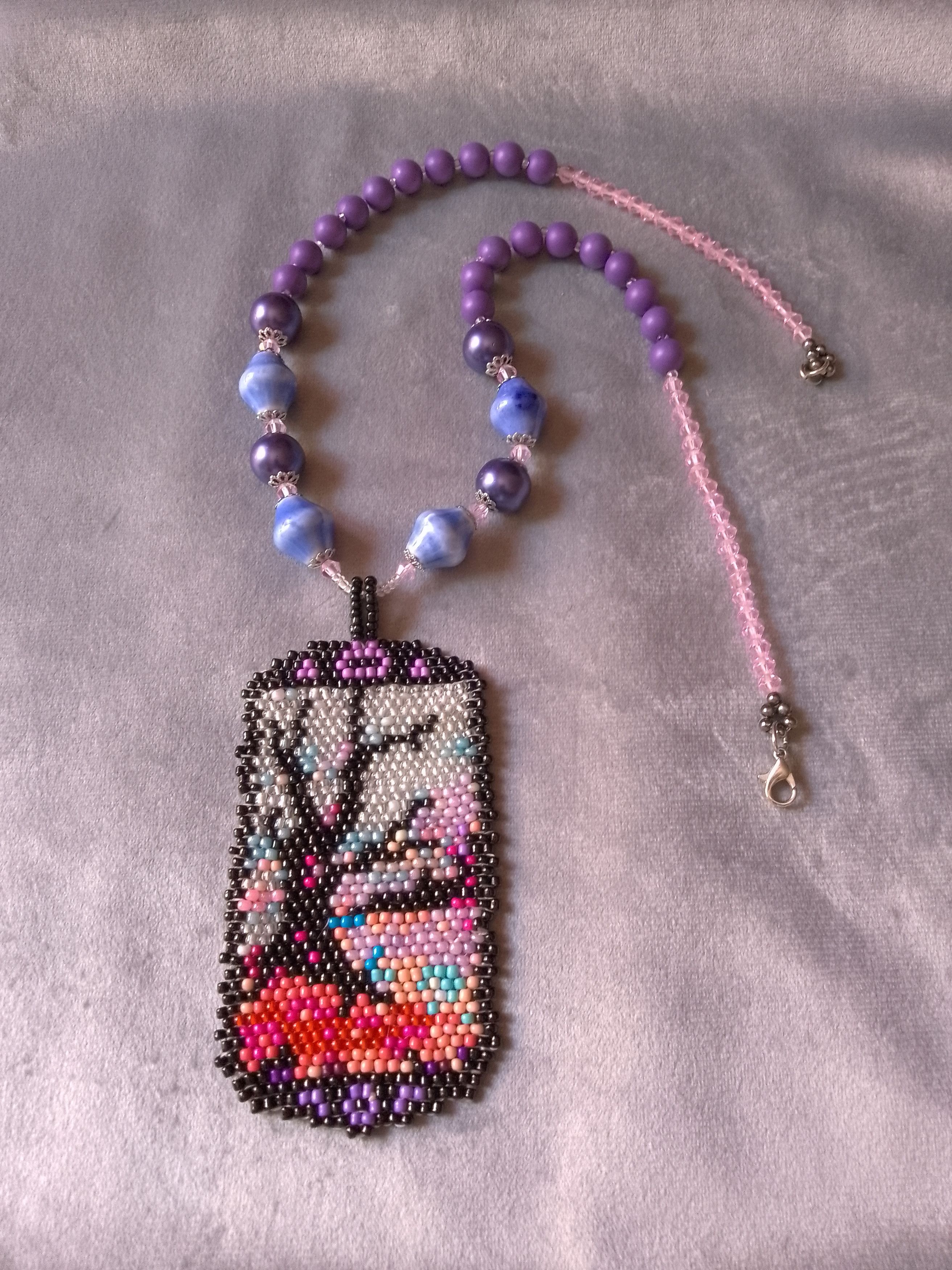 Handmade Necklace Long ceramics Boho beaded 🌲 Tree Size ONE SIZE - 7 Thumbnail